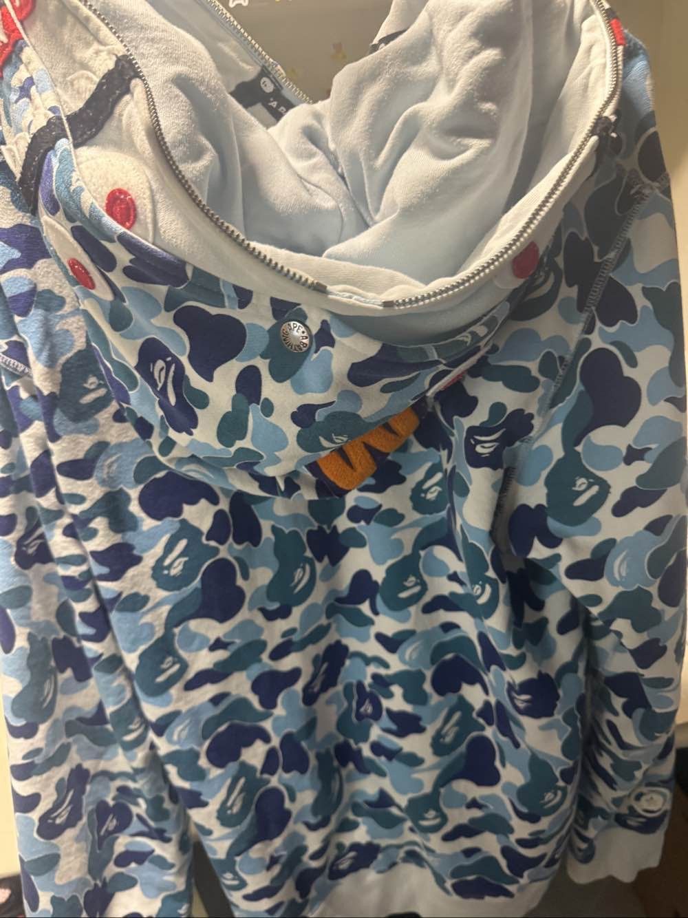 Bape Blue Camo Shark Hoodie in Size L Size US L / EU 52-54 / 3 - 2 Thumbnail