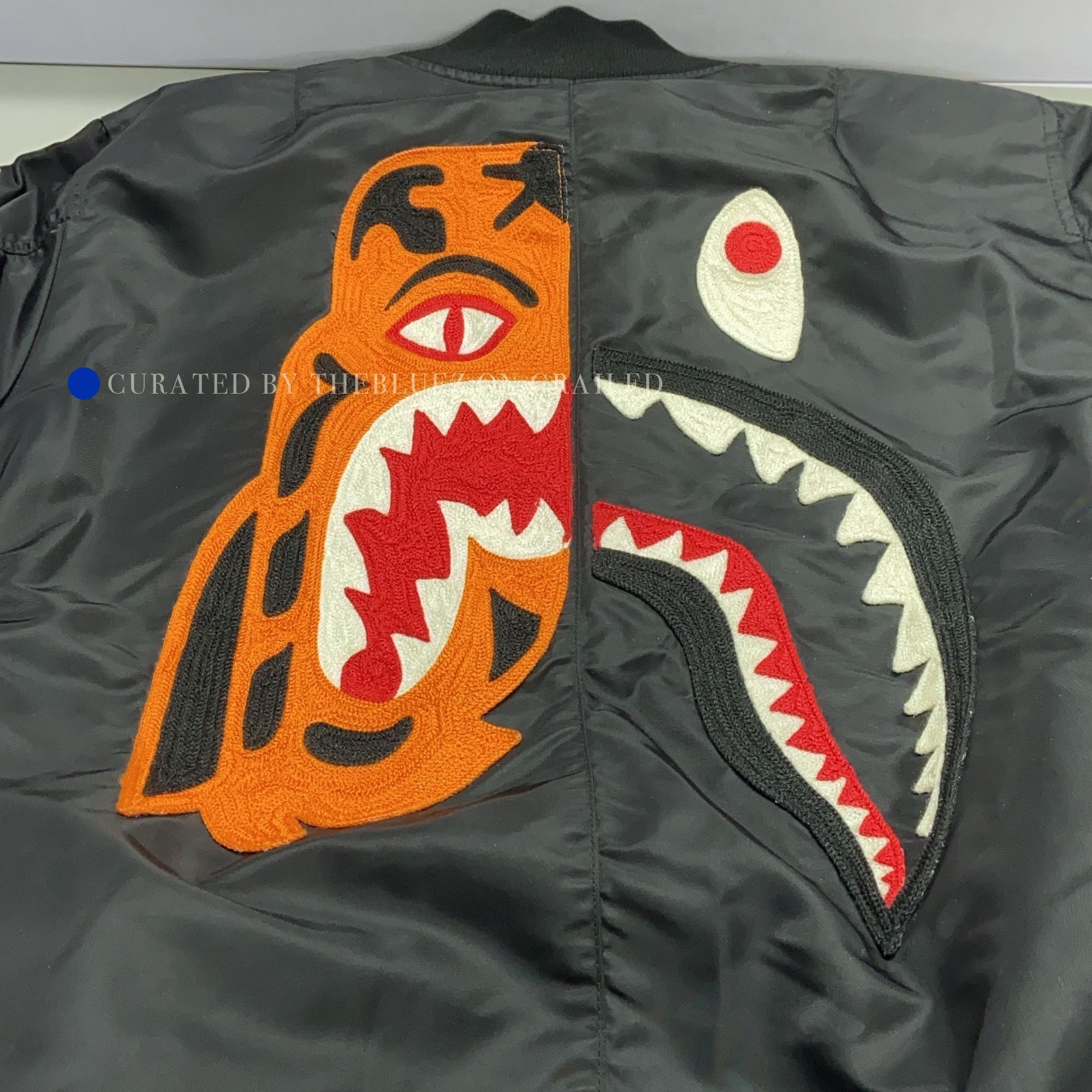 Bape Black Tiger Shark Bomber Jacket Size US L / EU 52-54 / 3 - 6 Thumbnail