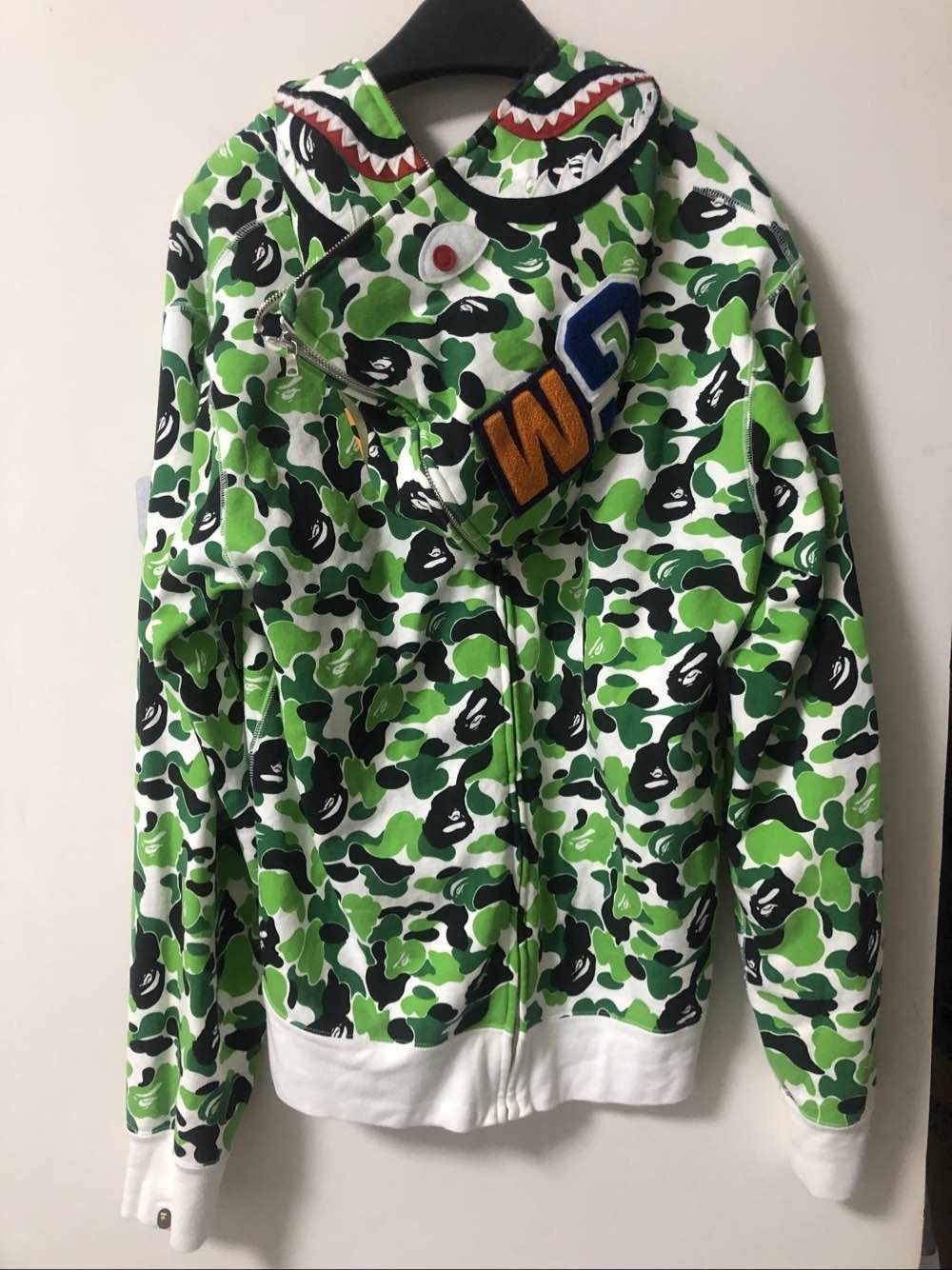 Bape Green Camo Shark Hoodie in Size L Size US L / EU 52-54 / 3 - 2 Thumbnail