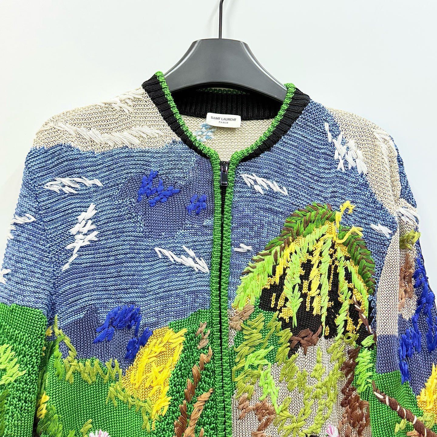 Saint Laurent Paris Landscape Embroidered Zip Jacket in Multi Size US XS / EU 42 / 0 - 7 Thumbnail