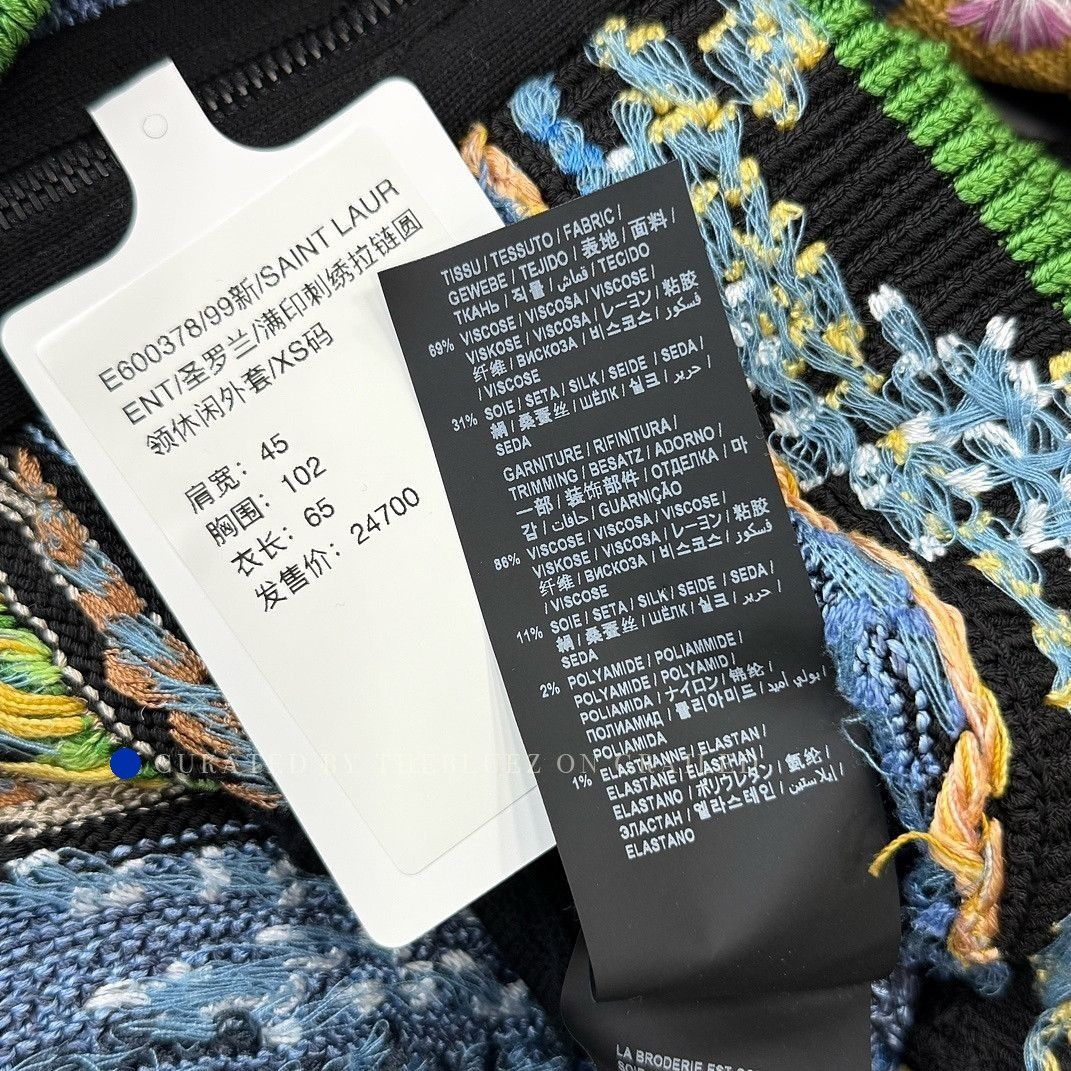Saint Laurent Paris Landscape Embroidered Zip Jacket in Multi Size US XS / EU 42 / 0 - 6 Thumbnail