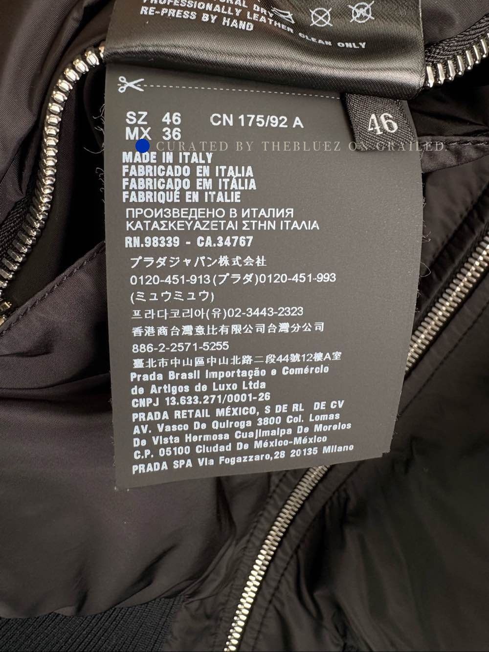 Prada Black Lambskin Bomber Jacket Size US S / EU 44-46 / 1 - 4 Thumbnail