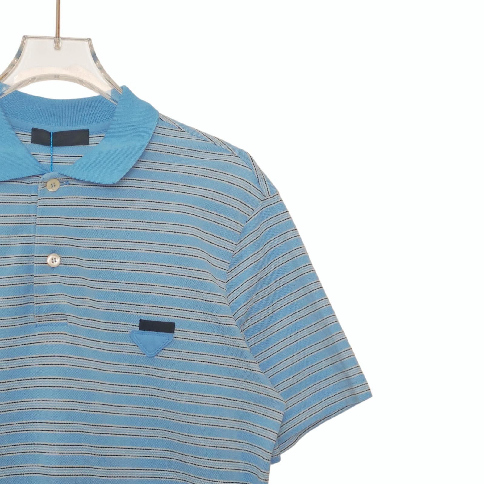 Prada Striped Knit Polo in Blue Size US S / EU 44-46 / 1 - 9 Thumbnail