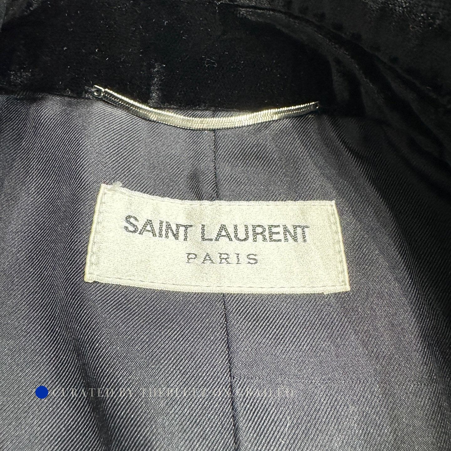 Saint Laurent Paris Velvet Double-Breasted Blazer in Black Size US M / EU 48-50 / 2 - 3 Thumbnail