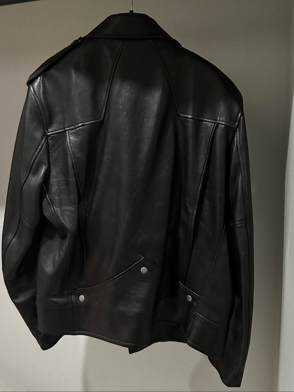 Saint Laurent Paris Classic Black Leather Biker Jacket in XL Size US XL / EU 56 / 4 - 2 Thumbnail