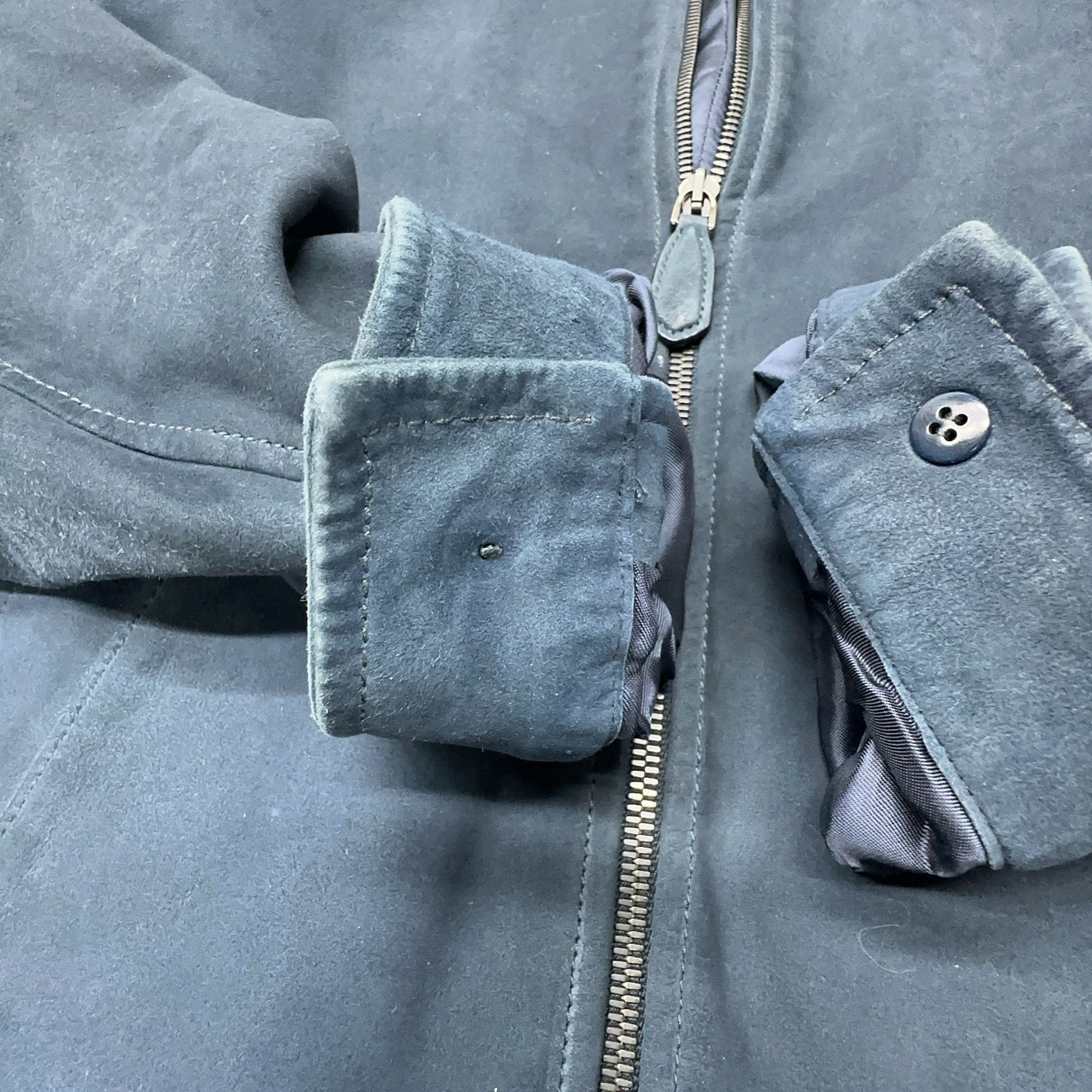 Prada Suede Bomber Jacket in Blue Size US M / EU 48-50 / 2 - 5 Thumbnail