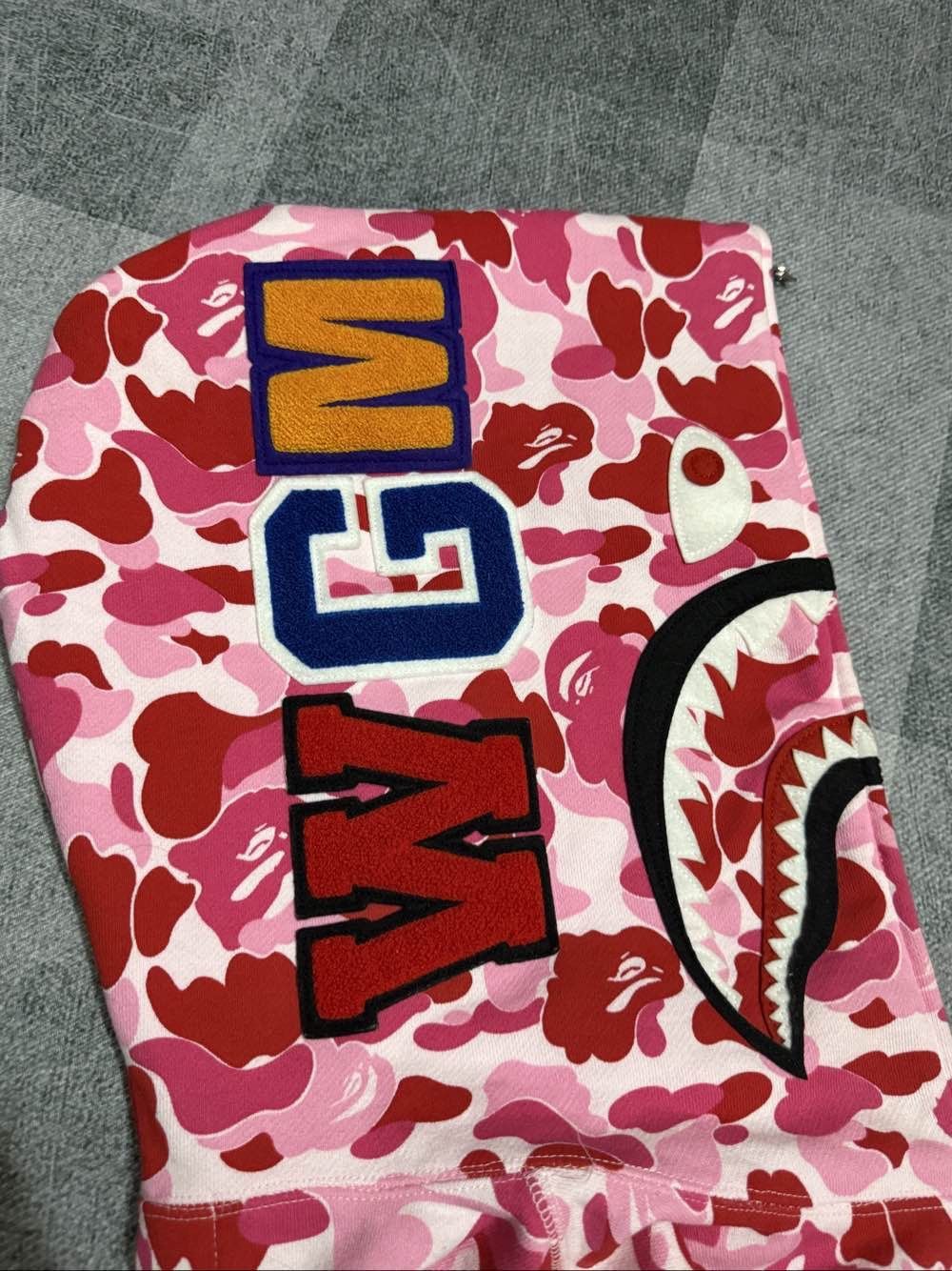 Bape Pink Camo Shark Full Zip Hoodie Size US L / EU 52-54 / 3 - 11 Thumbnail