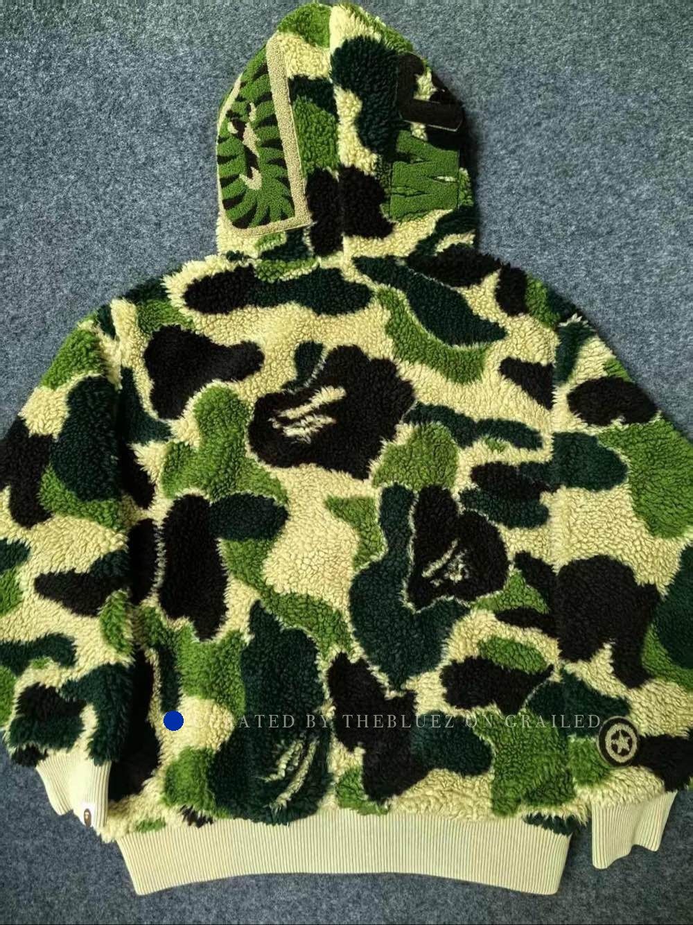 Bape Camo Sherpa Shark Hoodie in Green Size US M / EU 48-50 / 2 - 2 Thumbnail