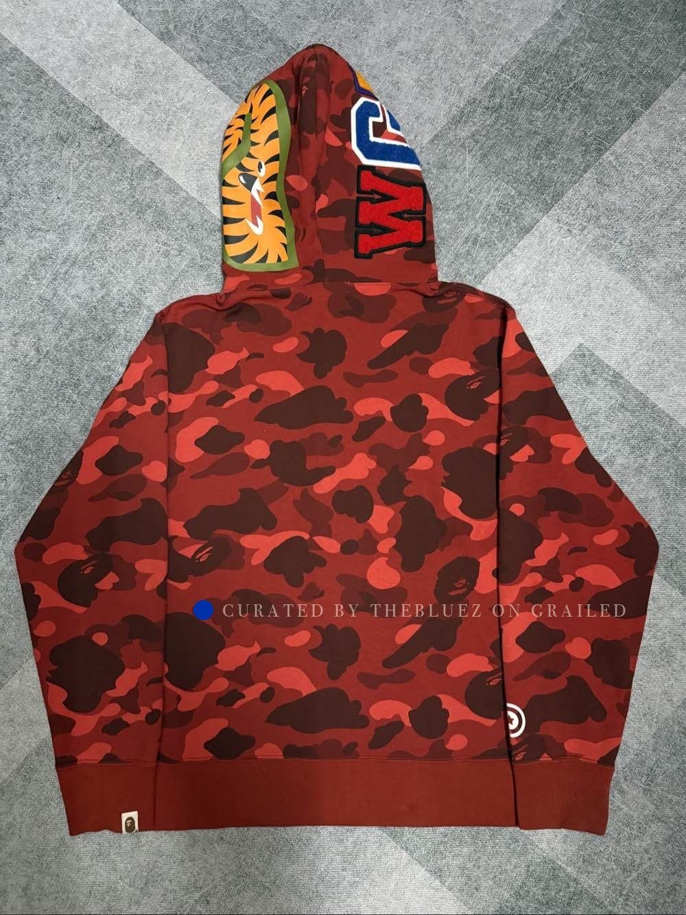 Bape Red Camo Shark Tiger Hoodie Size US M / EU 48-50 / 2 - 2 Thumbnail