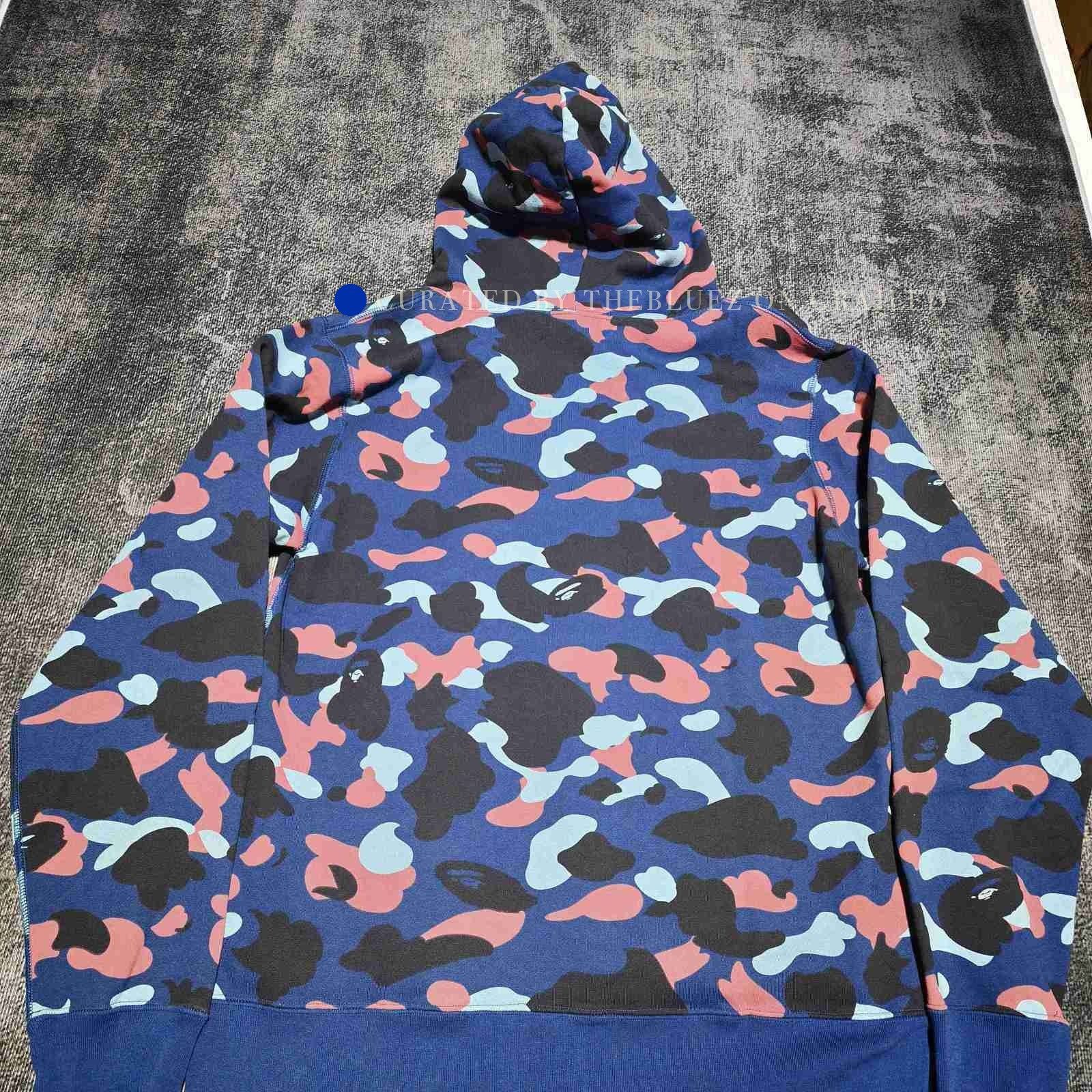 Bape Blue Camo Rhinestone Hoodie Size US XL / EU 56 / 4 - 2 Thumbnail