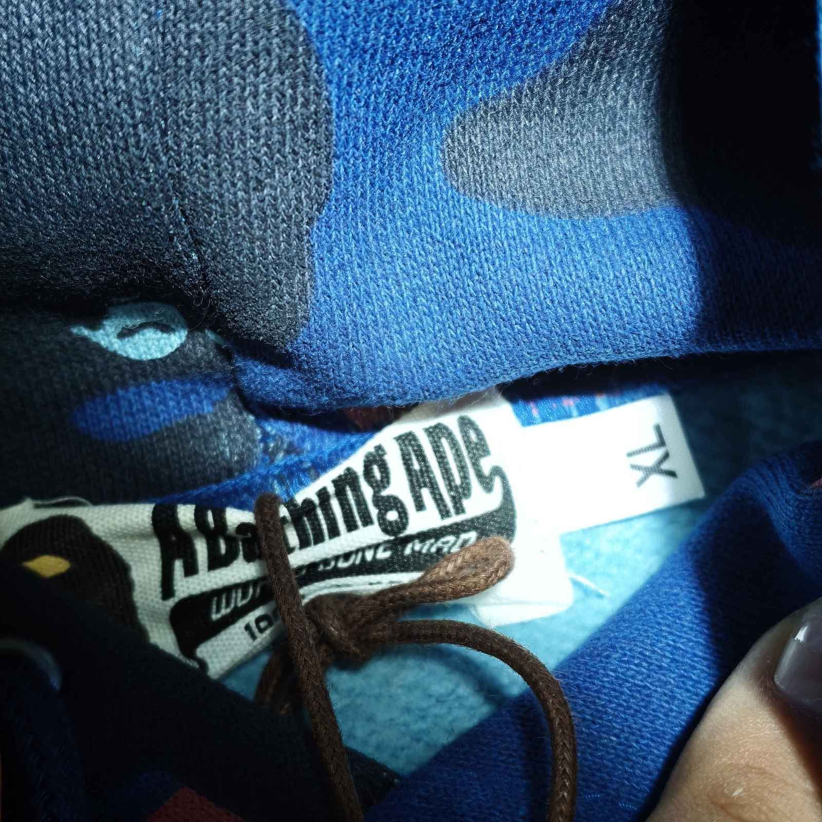 Bape Blue Camo Rhinestone Hoodie Size US XL / EU 56 / 4 - 3 Thumbnail