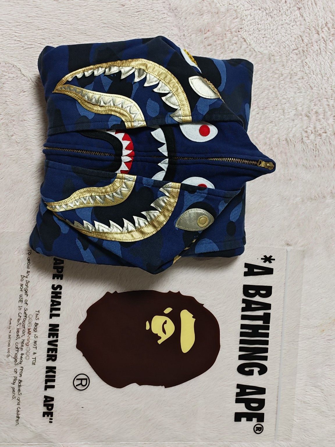 Bape Blue Camo Shark Full Zip Hoodie Size US L / EU 52-54 / 3 - 7 Thumbnail