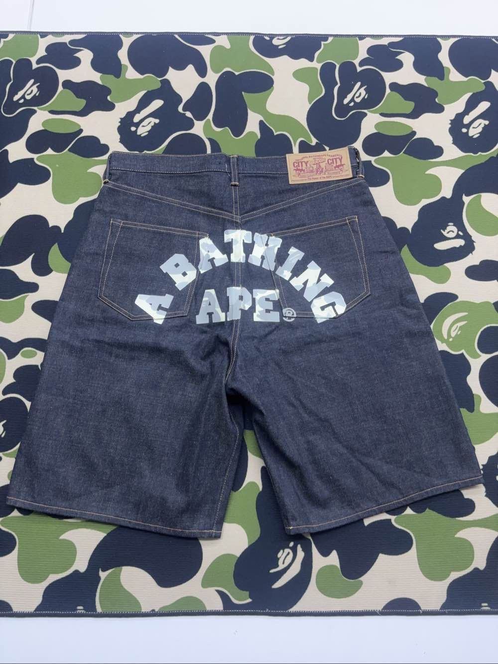 Bape Logo Denim Shorts in Blue Size US 34 / EU 50 - 2 Thumbnail