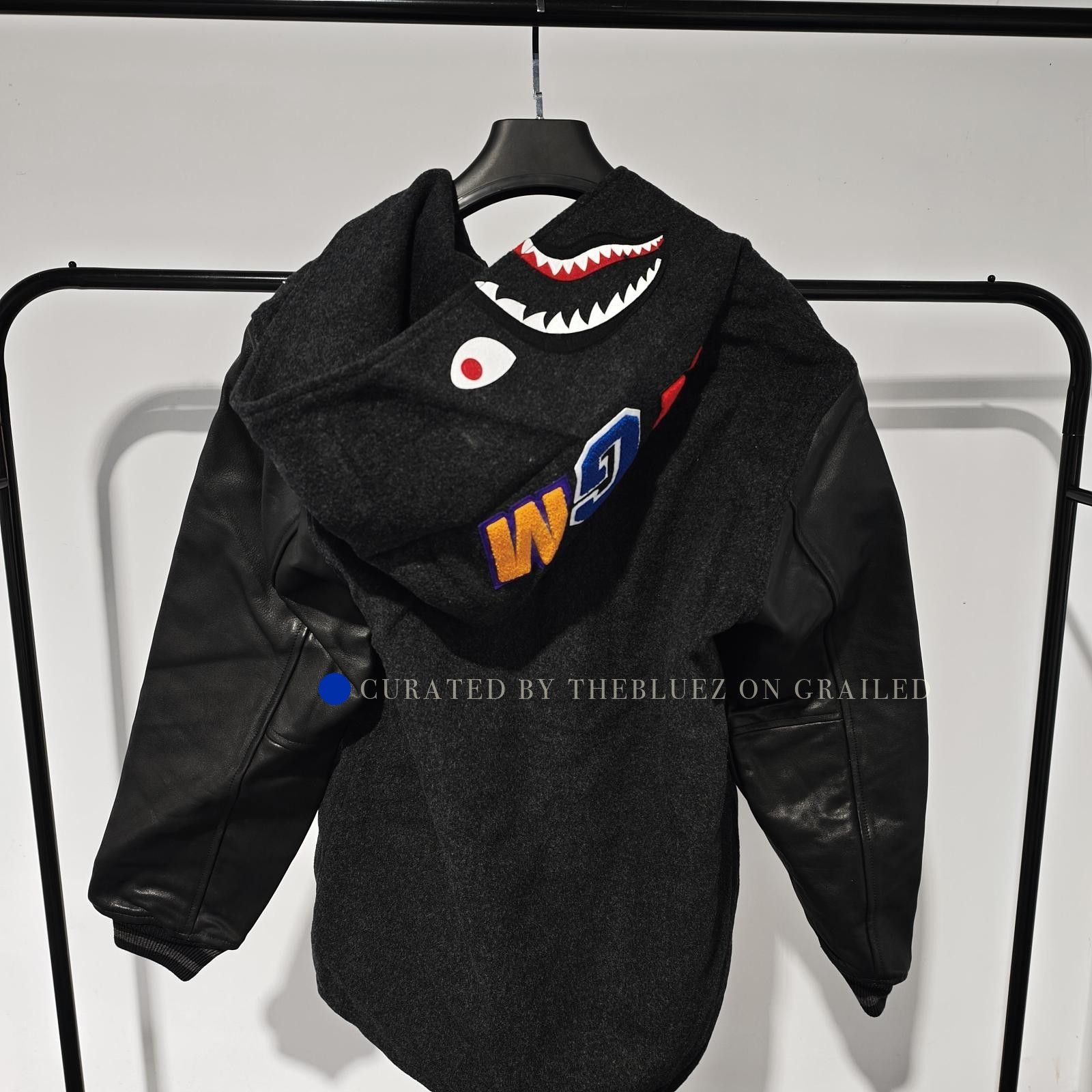 Bape Black Wool Leather Bomber Jacket Size US XL / EU 56 / 4 - 2 Thumbnail