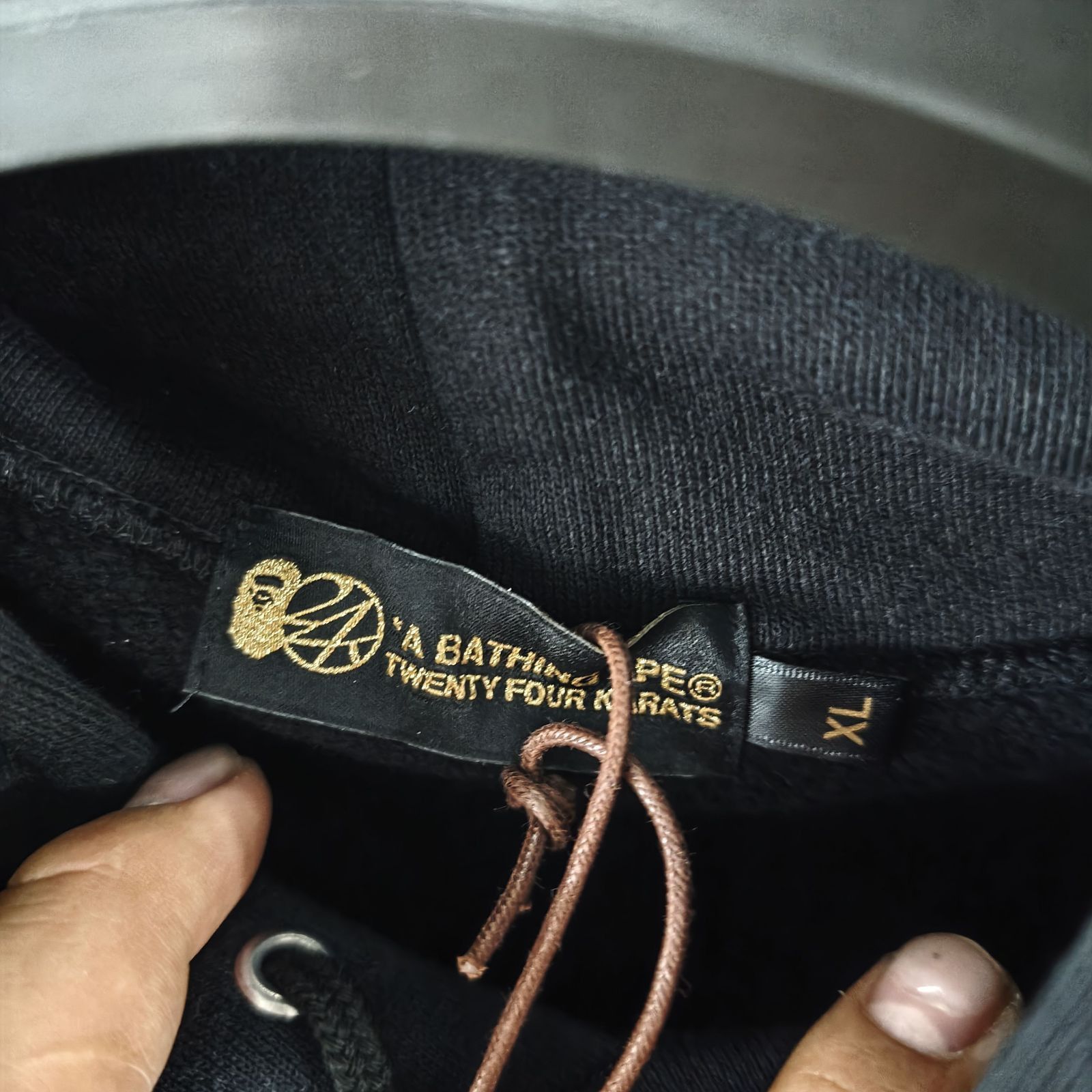 Bape Black Hoodie with Gold Logo Size US XL / EU 56 / 4 - 3 Thumbnail