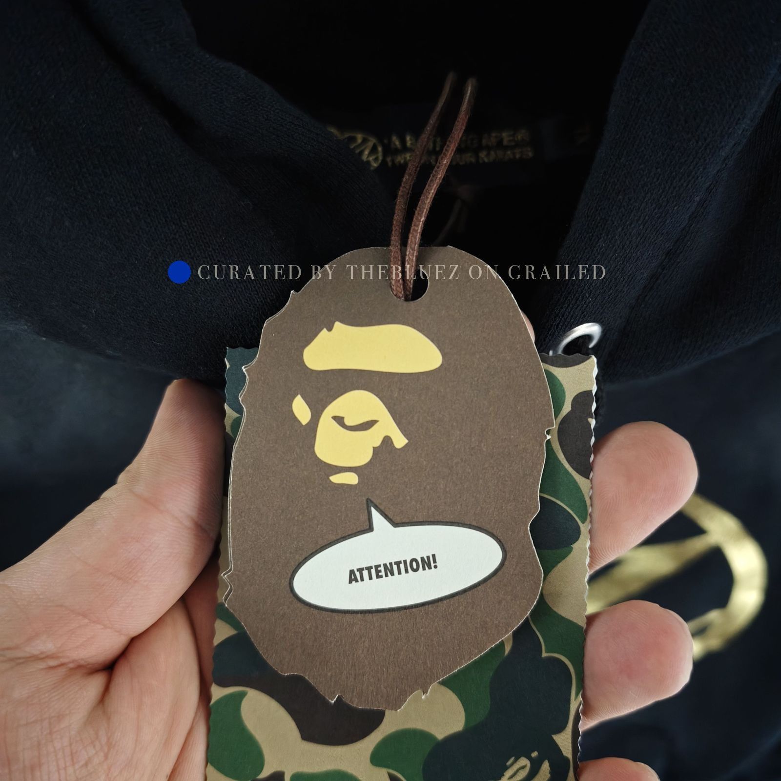 Bape Black Hoodie with Gold Logo Size US XL / EU 56 / 4 - 5 Thumbnail