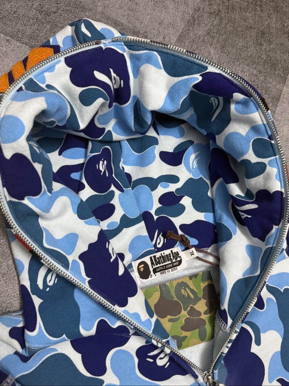 Bape Rhinestone Shark Hoodie in Blue Camo Size US XL / EU 56 / 4 - 5 Thumbnail