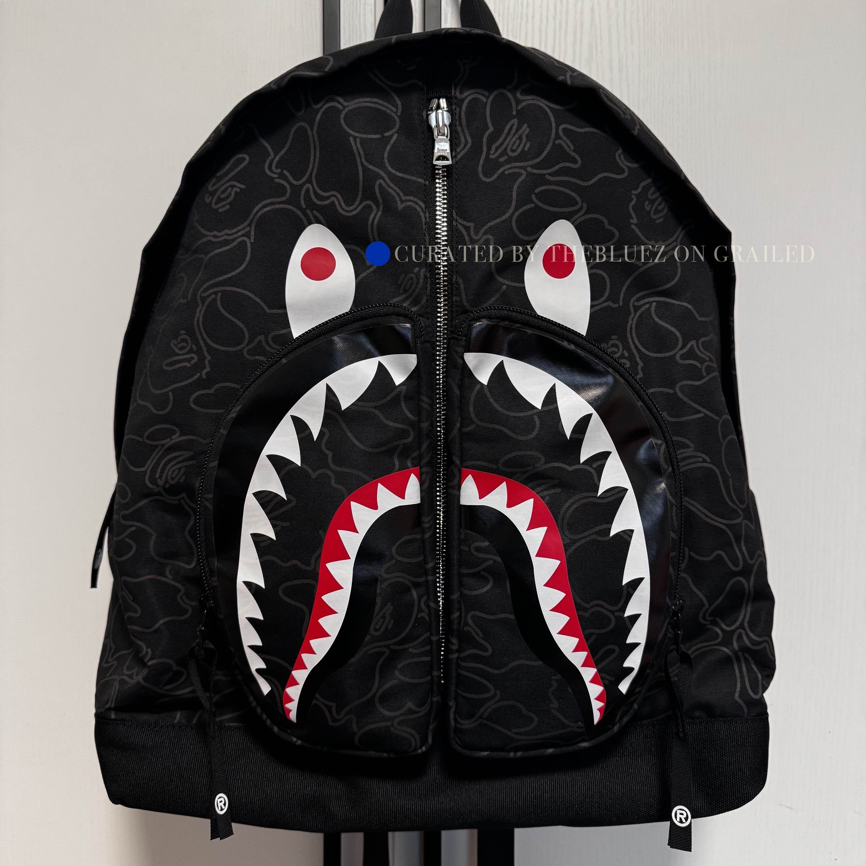 Bape Shark Camo Backpack in Black Size ONE SIZE - 2 Thumbnail
