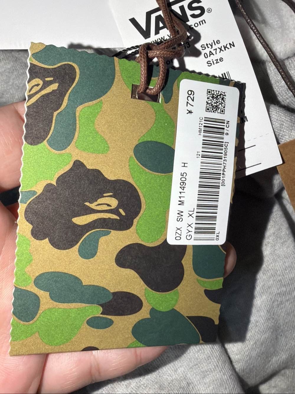 Bape Camo Logo Hoodie in Gray, Size XL Size US XL / EU 56 / 4 - 16 Thumbnail