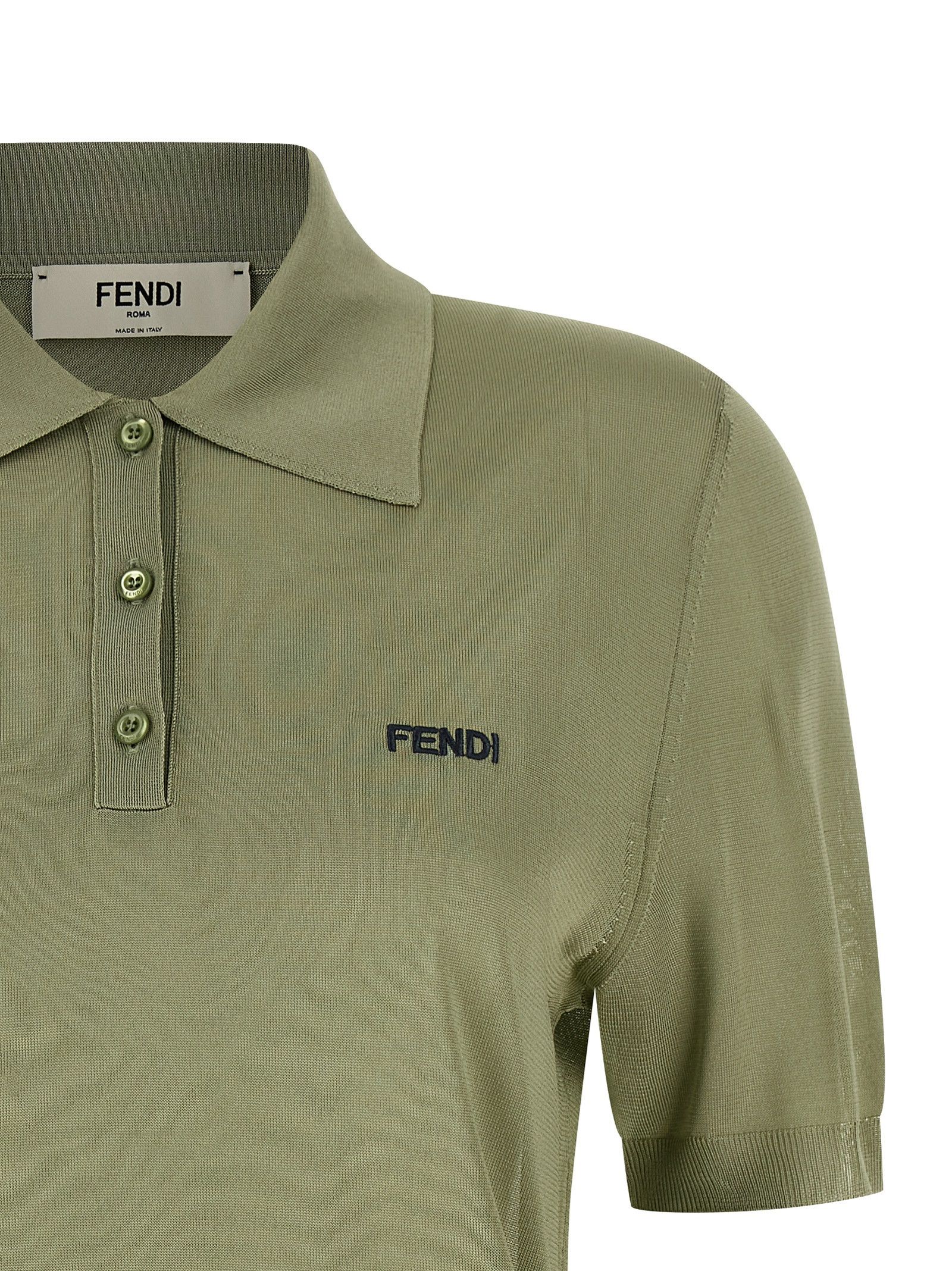 Fendi Shiny viscose polo shirt Size M / US 6-8 / IT 42-44 - 3 Thumbnail