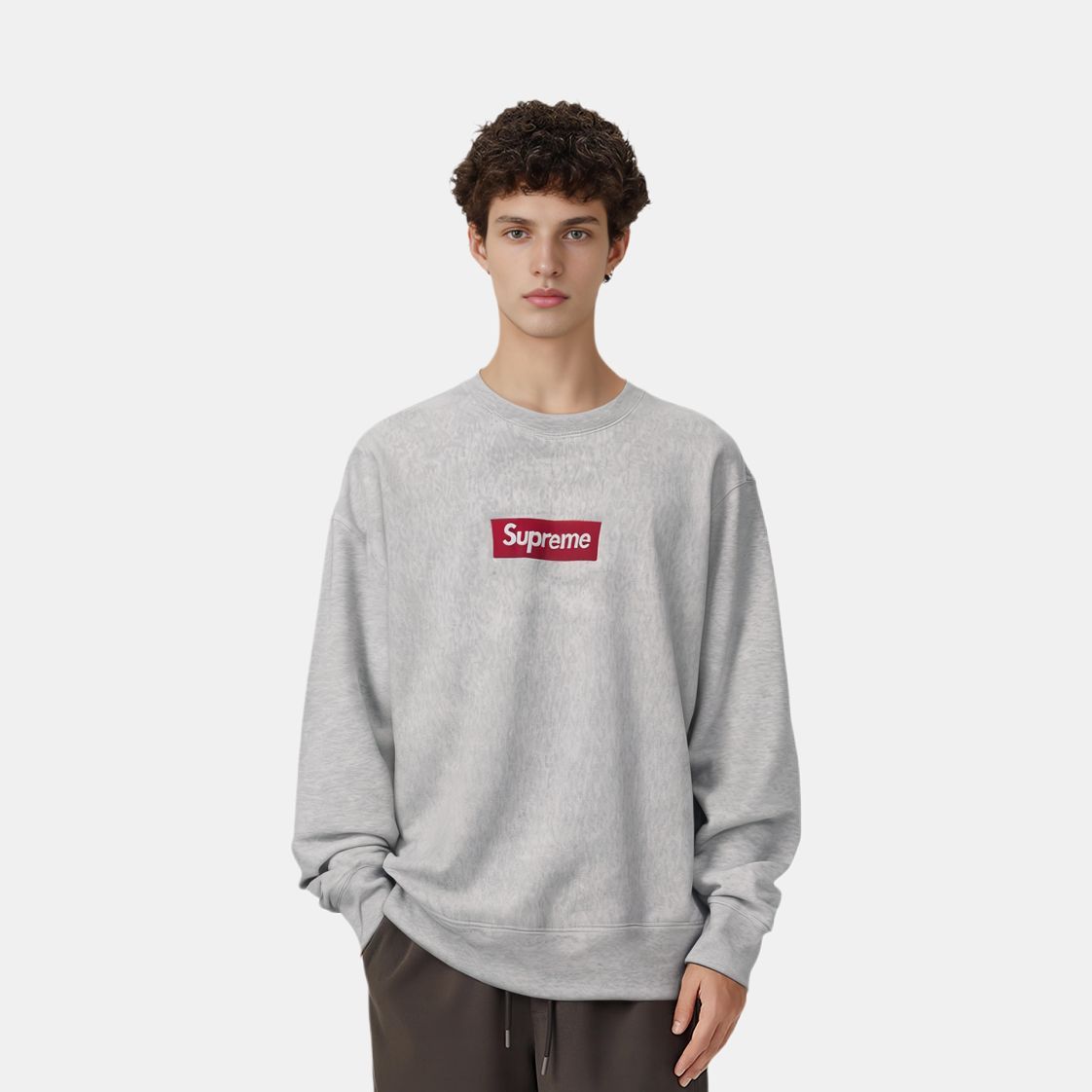 Supreme Supreme Box Logo Crewneck Ash Grey XL Size US XL / EU 56 / 4 - 7 Thumbnail