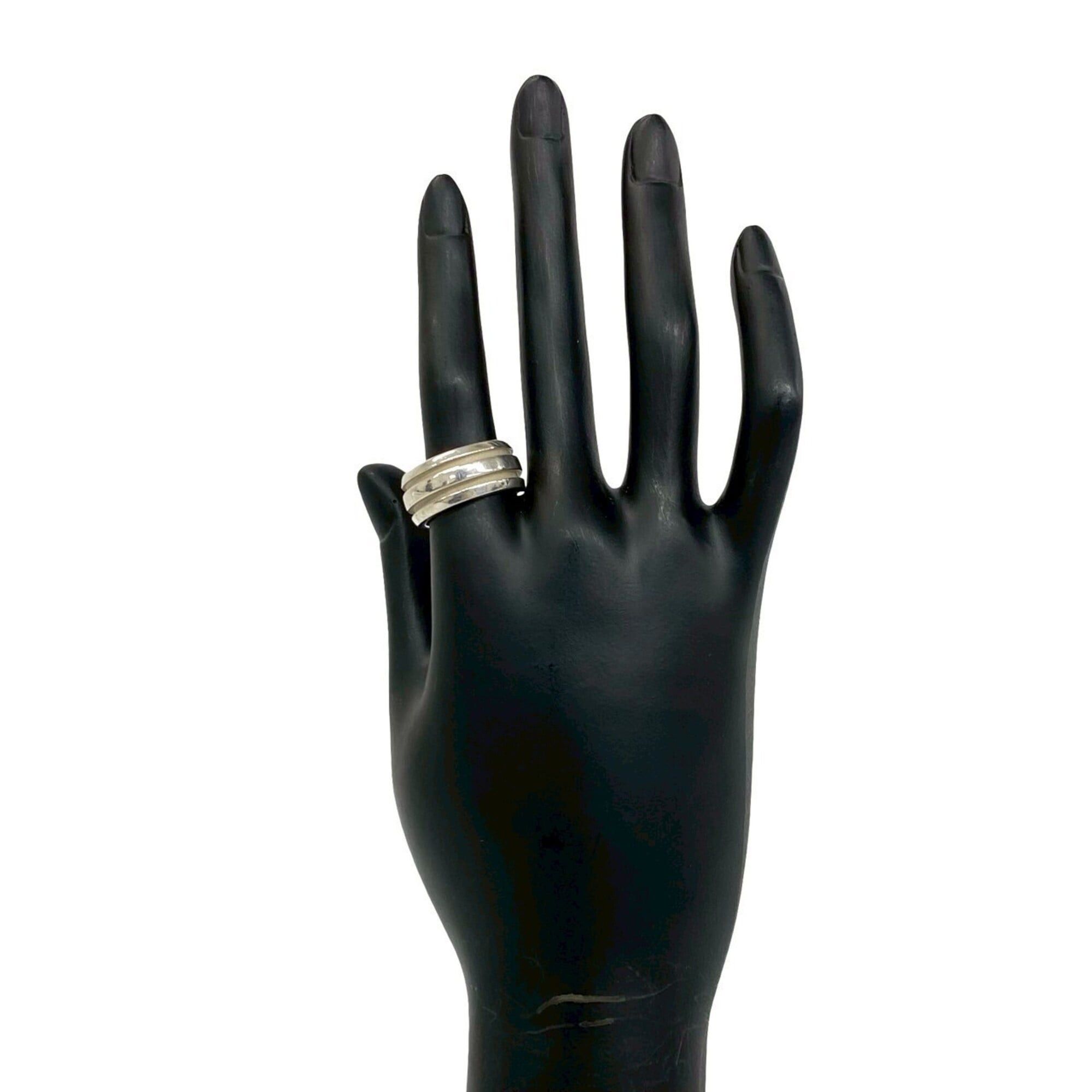 Tiffany & Co. TIFFANY&Co. Tiffany Grooved Double Line Ring, Sterling Silver 925, Women's Accessory, Item Number 57420 Size ONE SIZE - 2 Thumbnail