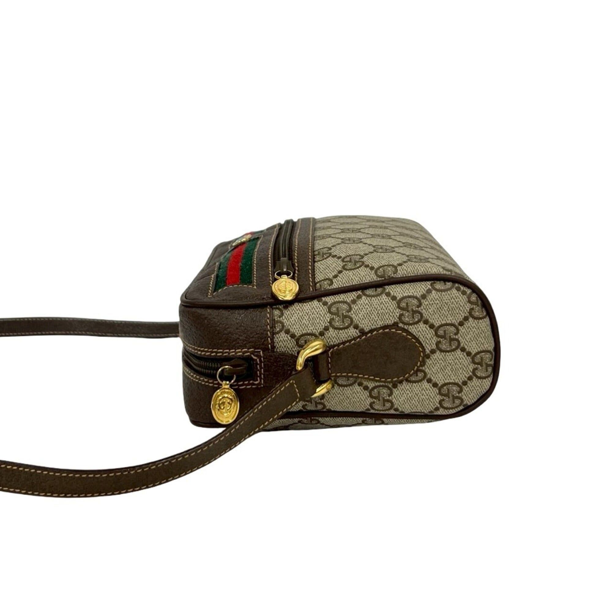 Gucci GUCCI Vintage Sherry Line GG Logo Hardware Leather Shoulder Bag/Pouch Brown 36976 Size ONE SIZE - 5 Thumbnail