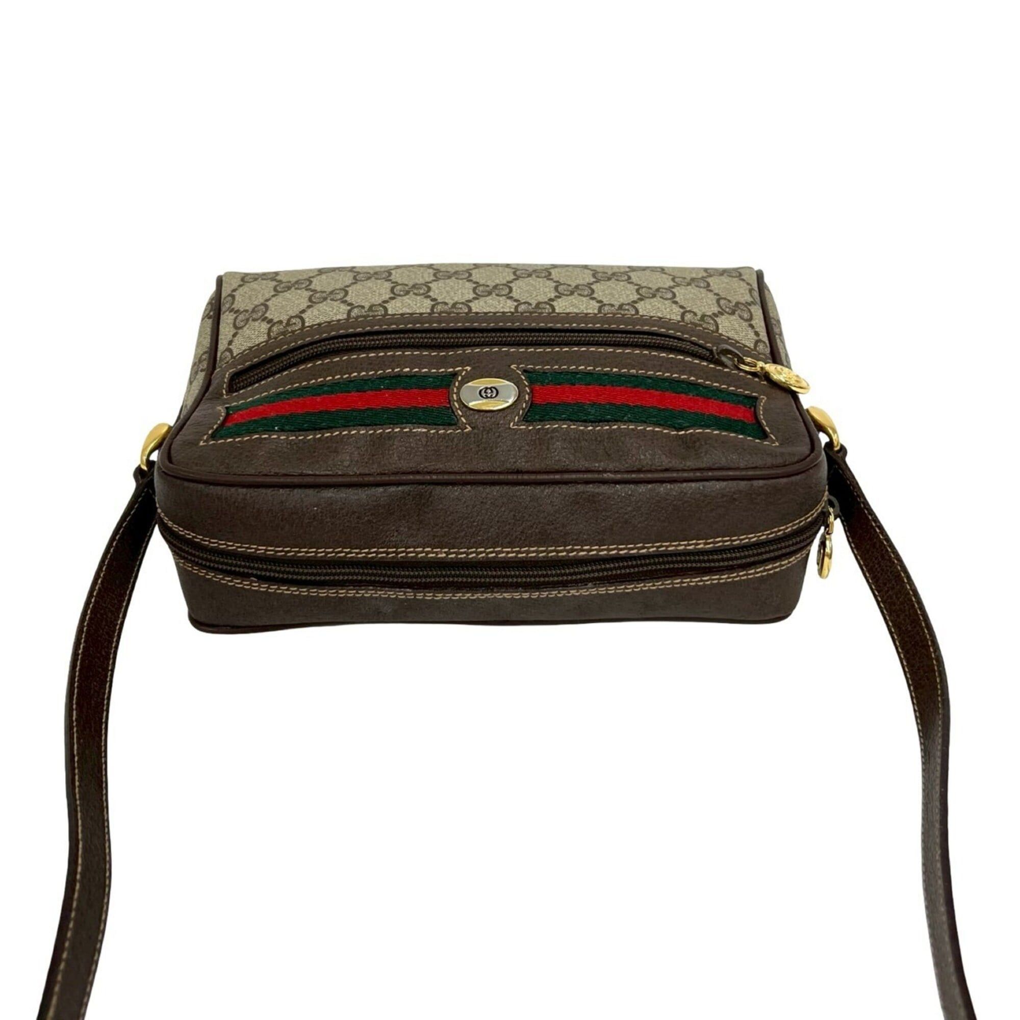 Gucci GUCCI Vintage Sherry Line GG Logo Hardware Leather Shoulder Bag/Pouch Brown 36976 Size ONE SIZE - 4 Thumbnail