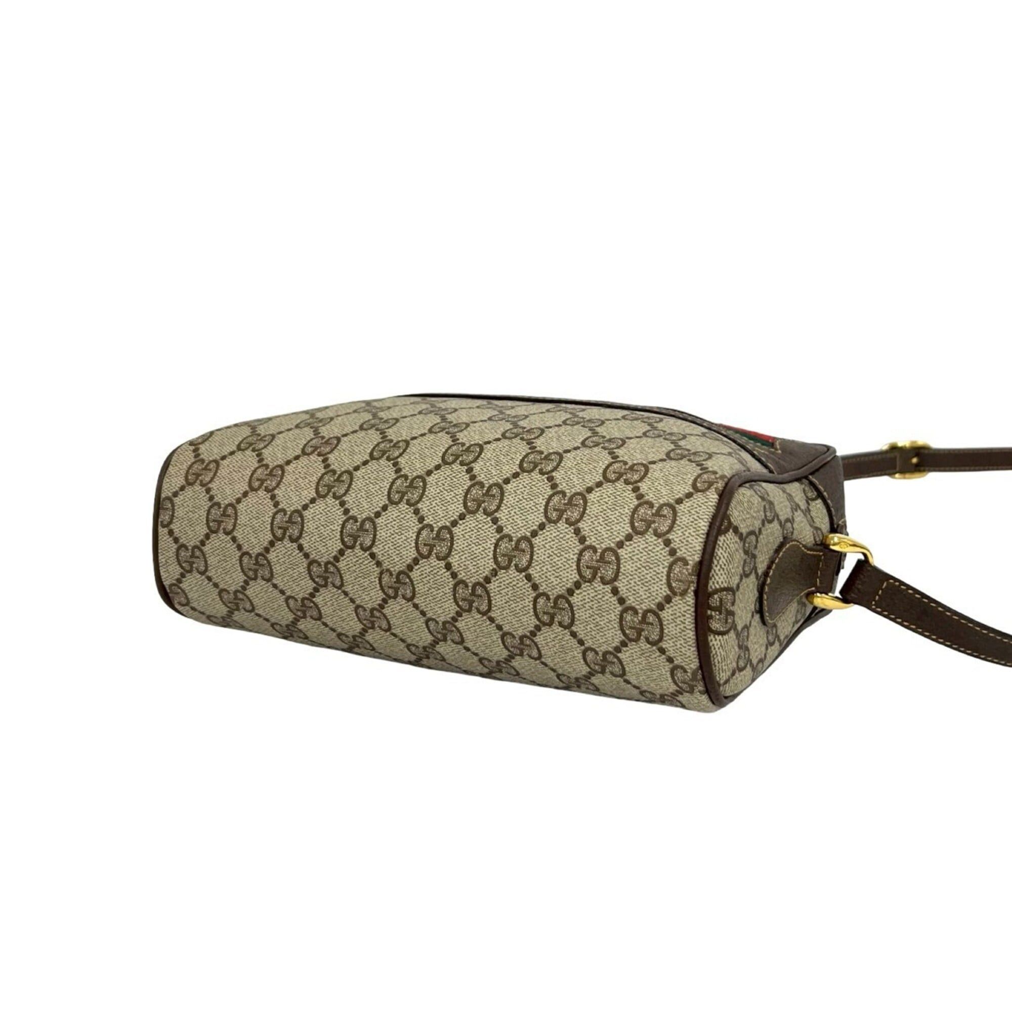 Gucci GUCCI Vintage Sherry Line GG Logo Hardware Leather Shoulder Bag/Pouch Brown 36976 Size ONE SIZE - 8 Thumbnail