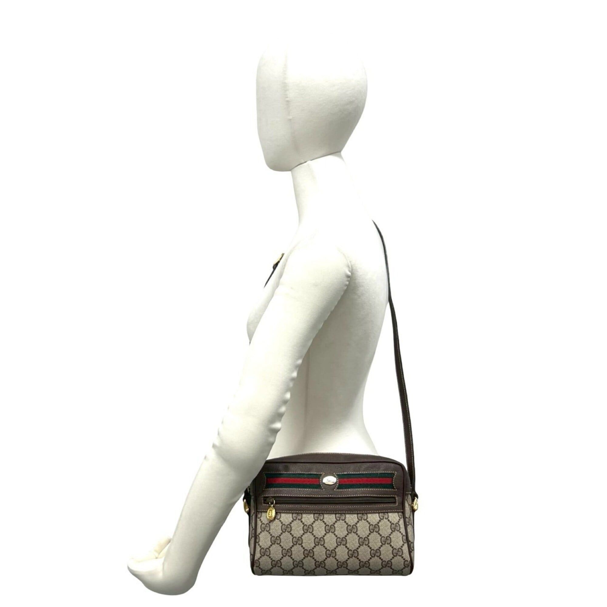 Gucci GUCCI Vintage Sherry Line GG Logo Hardware Leather Shoulder Bag/Pouch Brown 36976 Size ONE SIZE - 2 Thumbnail