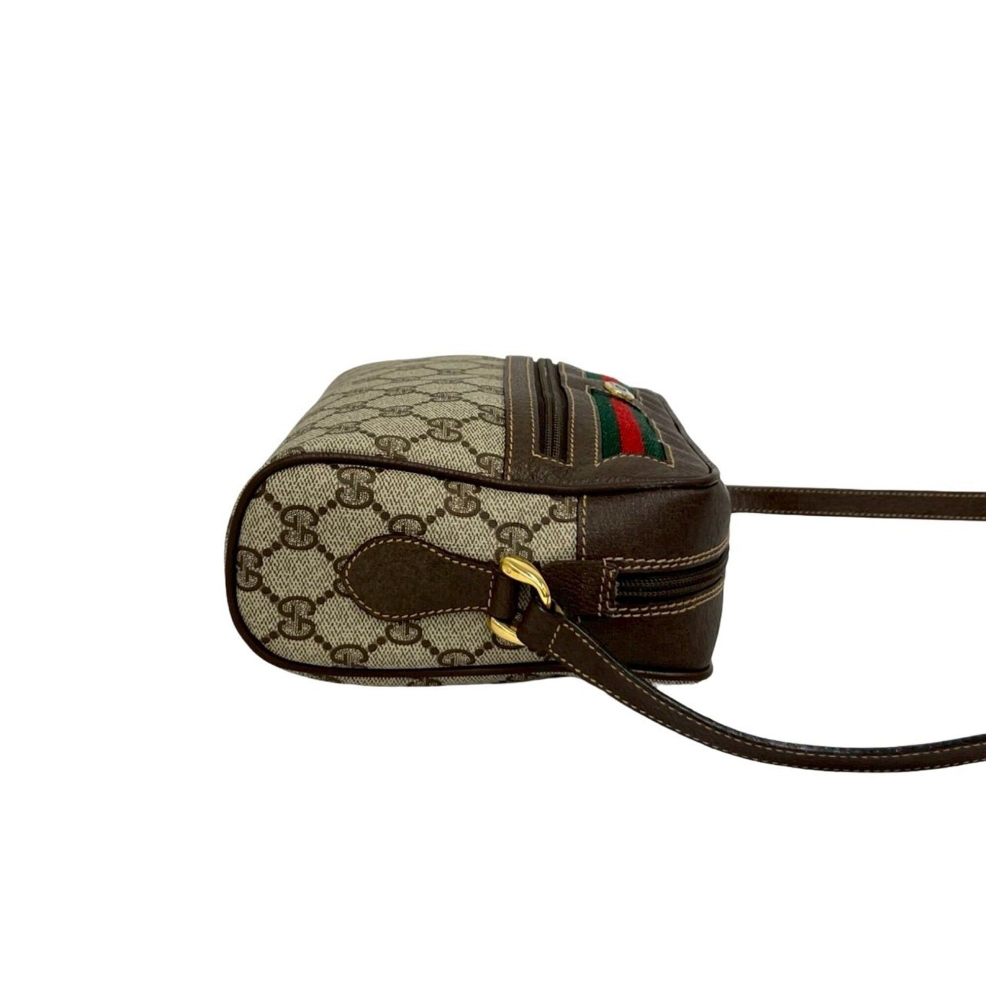 Gucci GUCCI Vintage Sherry Line GG Logo Hardware Leather Shoulder Bag/Pouch Brown 36976 Size ONE SIZE - 6 Thumbnail