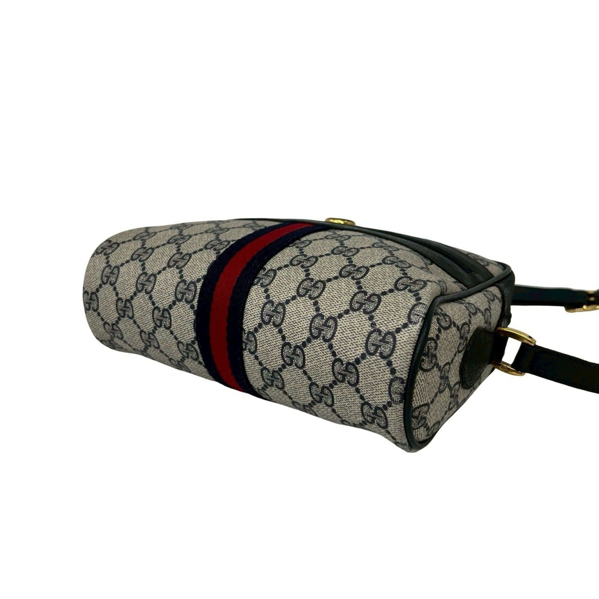 Gucci GUCCI Vintage Old Gucci Sherry Line GG Logo Hardware Leather Shoulder Bag Pouch Navy 84474 Size ONE SIZE - 8 Thumbnail