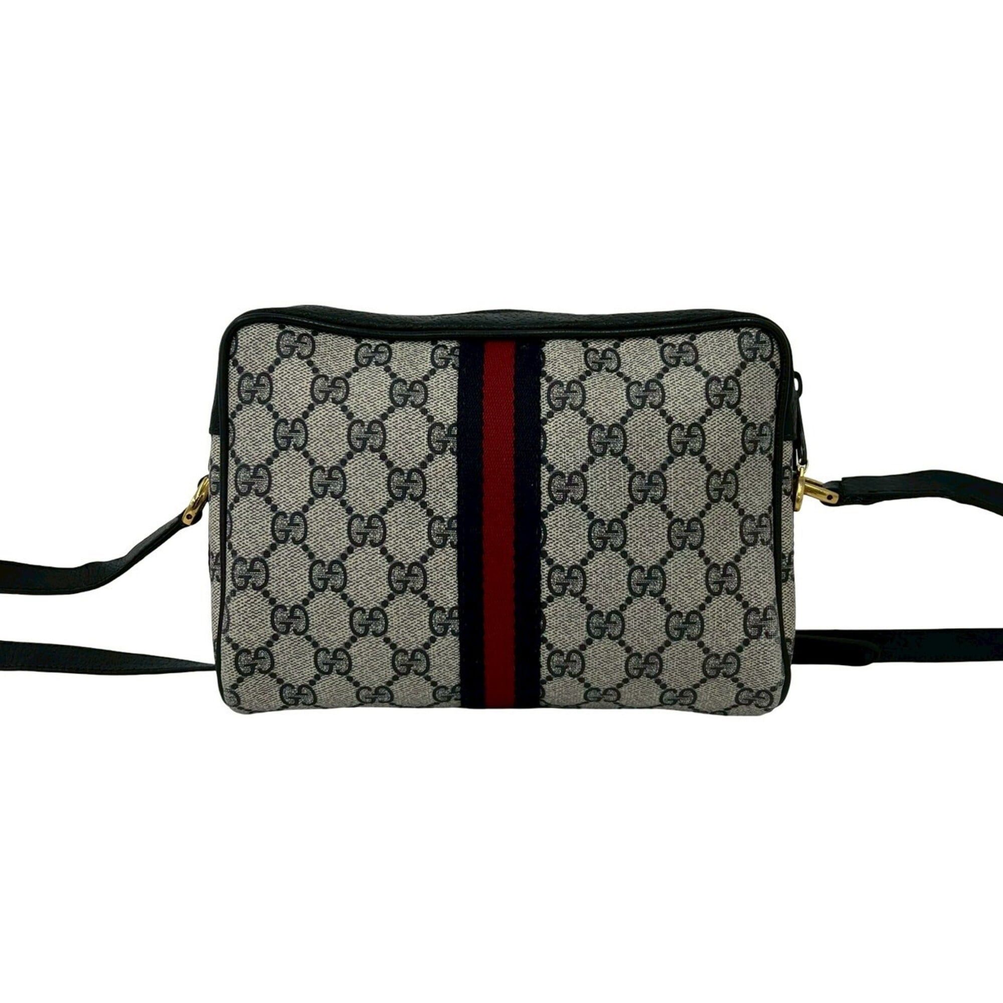 Gucci GUCCI Vintage Old Gucci Sherry Line GG Logo Hardware Leather Shoulder Bag Pouch Navy 84474 Size ONE SIZE - 3 Thumbnail