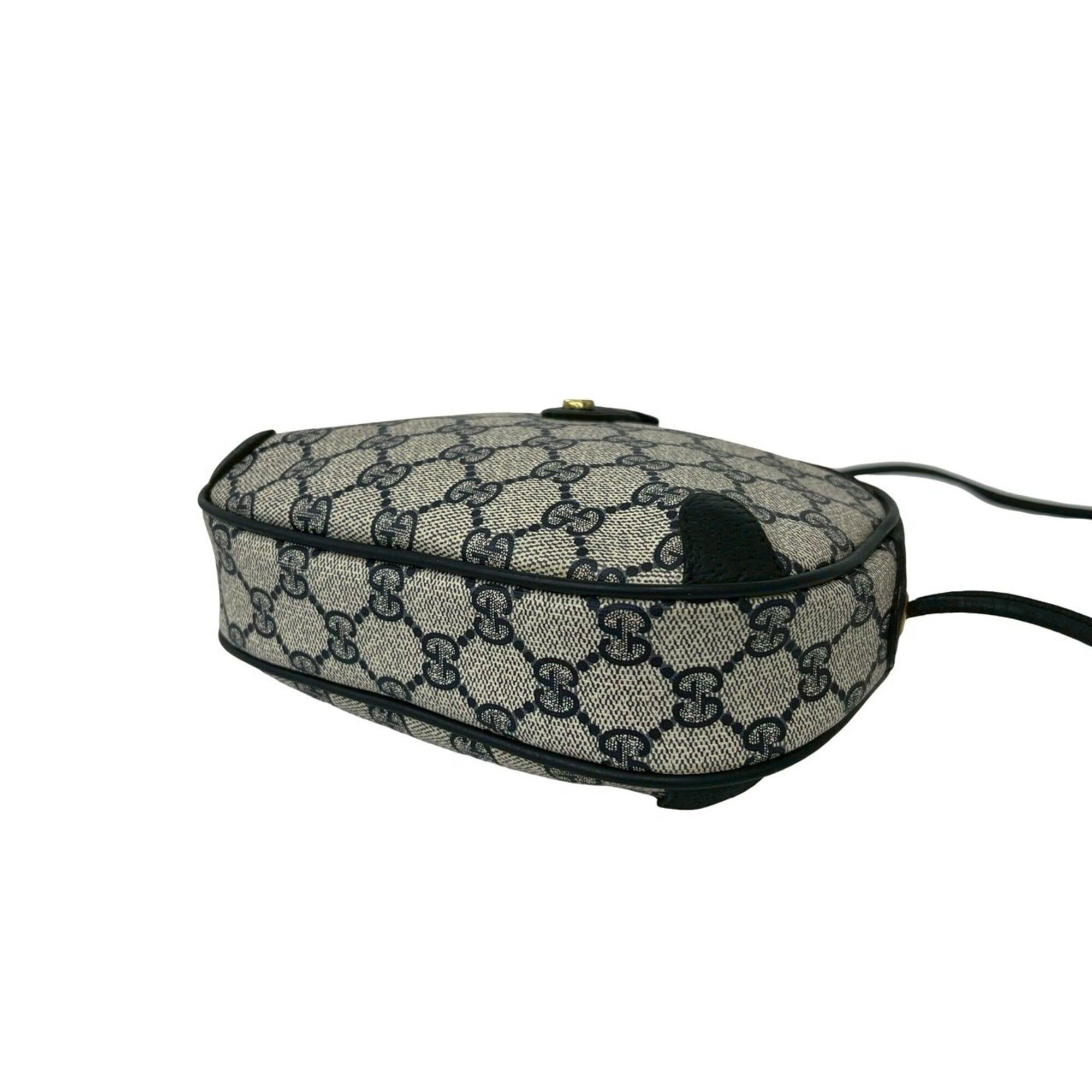 Gucci GUCCI Vintage Sherry Line GG Logo Leather Shoulder Bag/Pouch, Navy, 27165 Size ONE SIZE - 8 Thumbnail