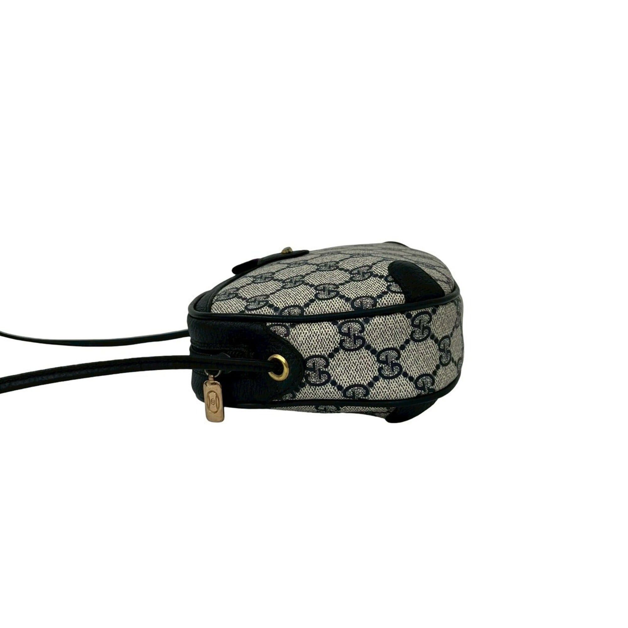 Gucci GUCCI Vintage Sherry Line GG Logo Leather Shoulder Bag/Pouch, Navy, 27165 Size ONE SIZE - 5 Thumbnail
