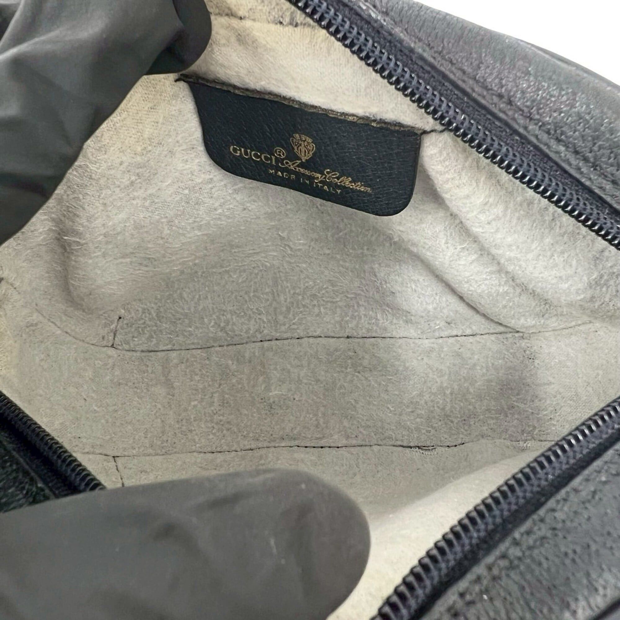 Gucci GUCCI Vintage Sherry Line GG Logo Leather Shoulder Bag/Pouch, Navy, 27165 Size ONE SIZE - 9 Thumbnail