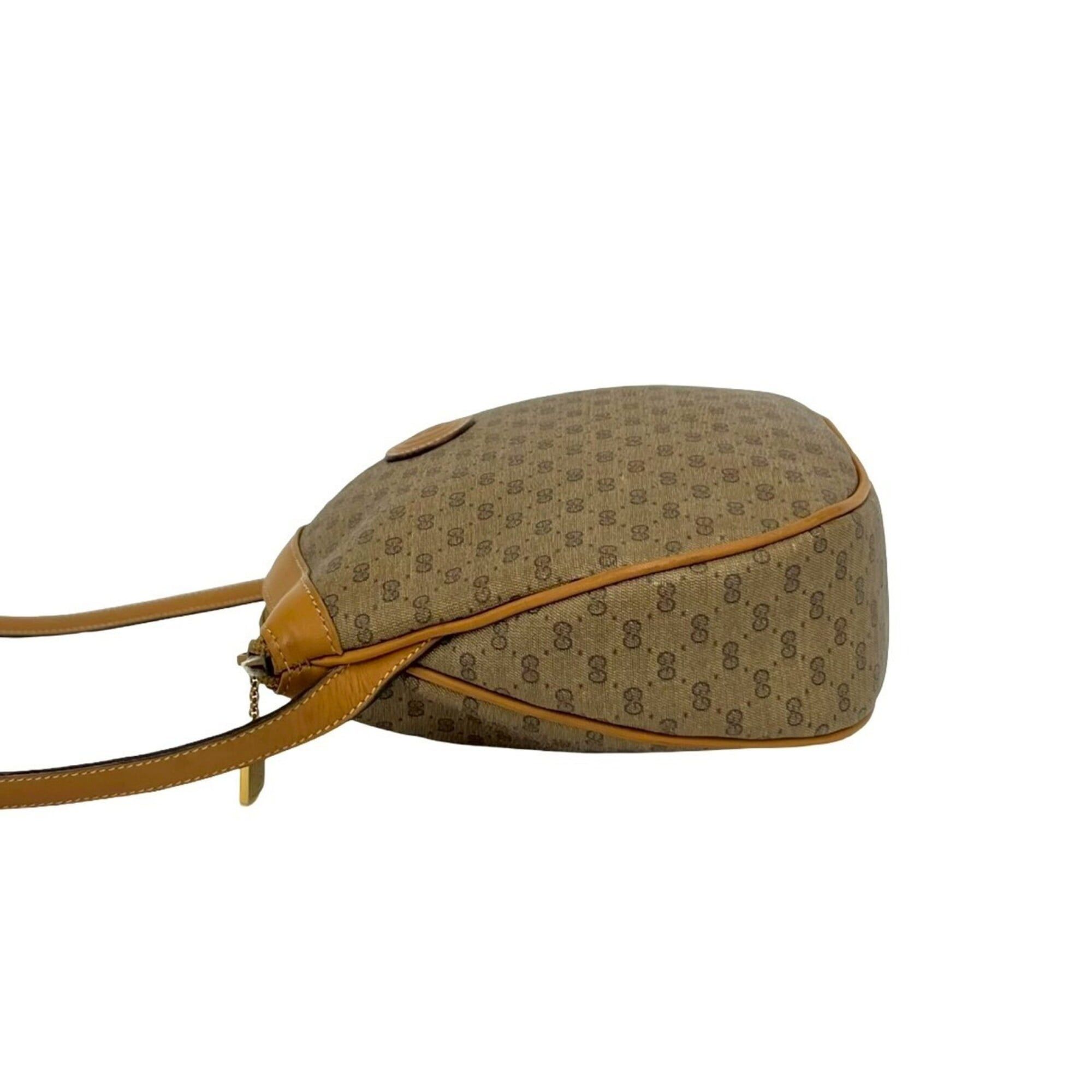 Gucci GUCCI Vintage Micro GG Logo Leather Shoulder Bag/Pouch, Brown, K85-3 Size ONE SIZE - 5 Thumbnail