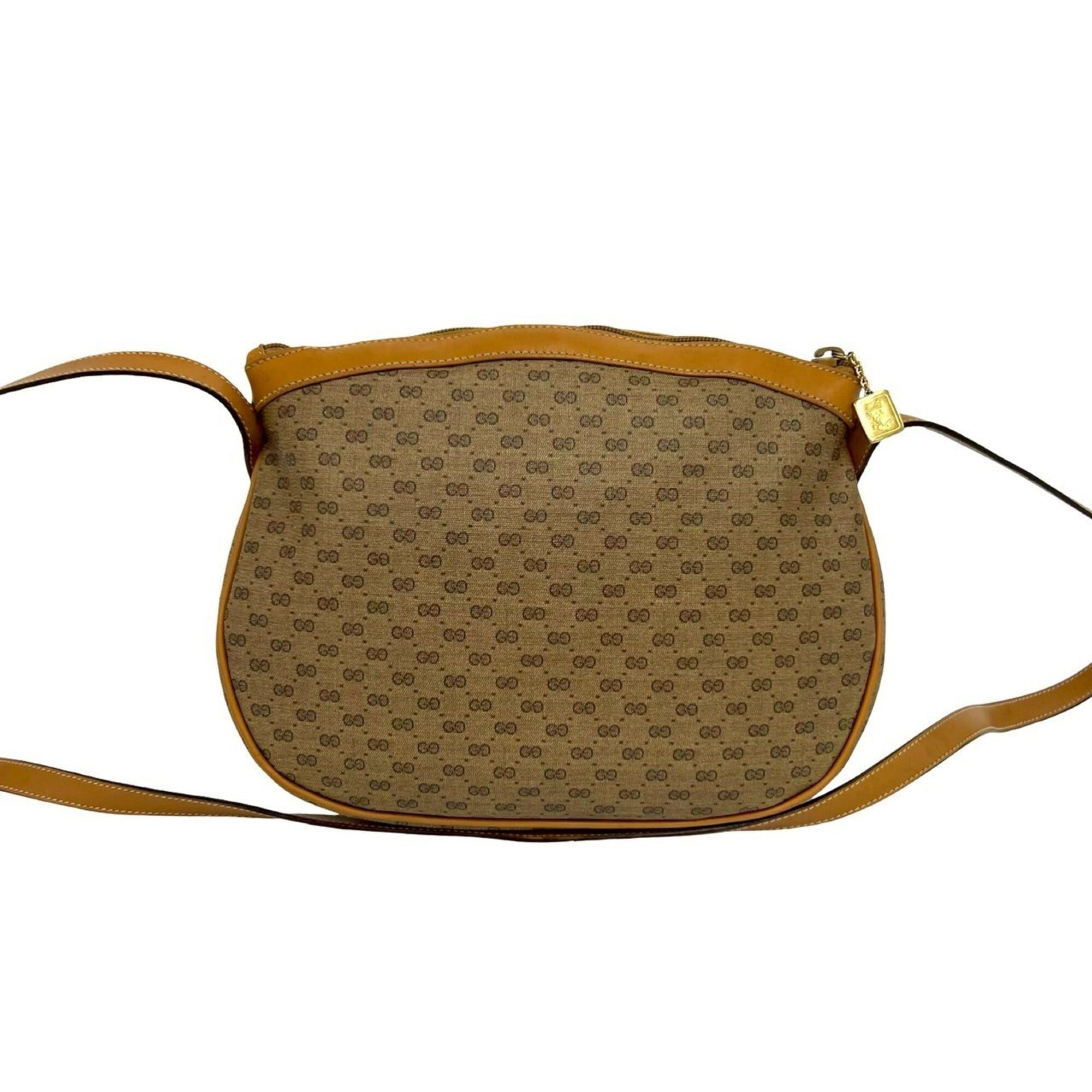 Gucci GUCCI Vintage Micro GG Logo Leather Shoulder Bag/Pouch, Brown, K85-3 Size ONE SIZE - 3 Thumbnail