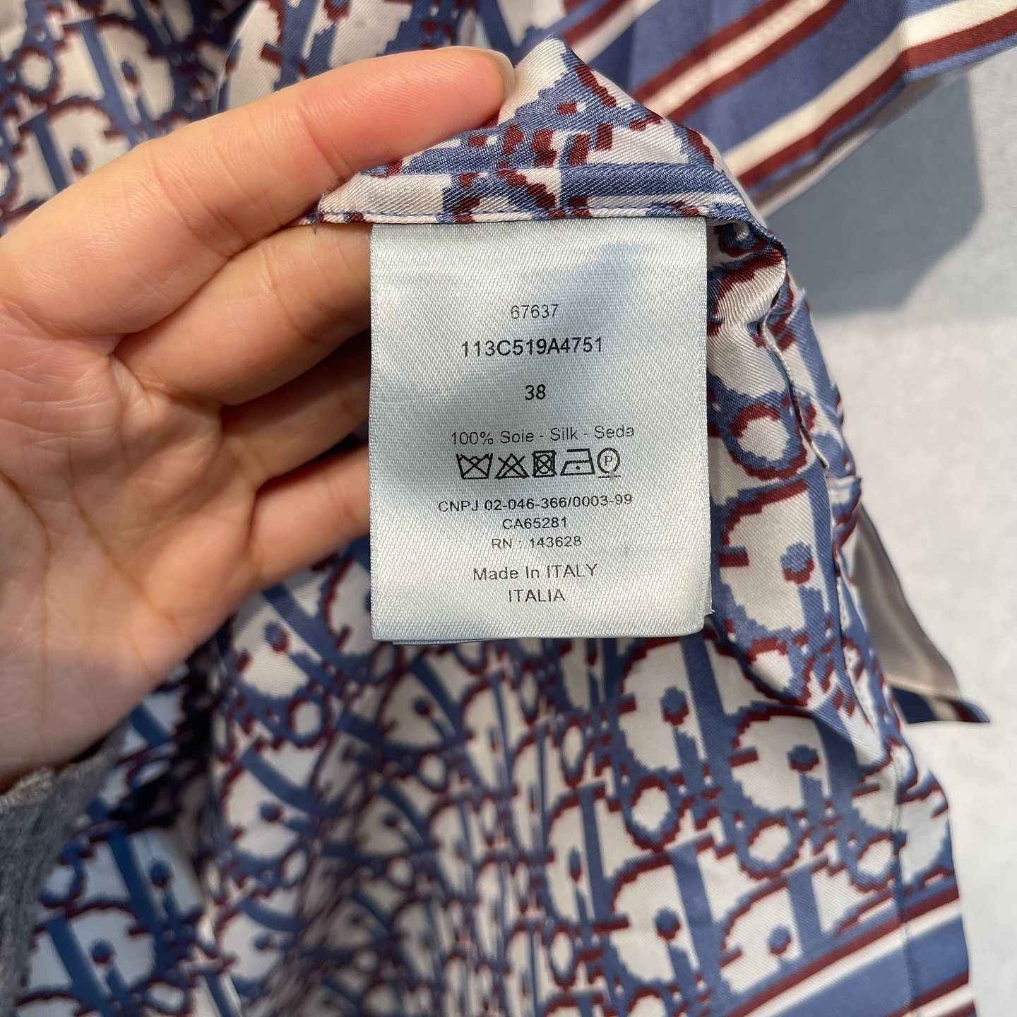 Dior Dior Oblique Silk Button Up Shirt Size S Size US S / EU 44-46 / 1 - 4 Thumbnail