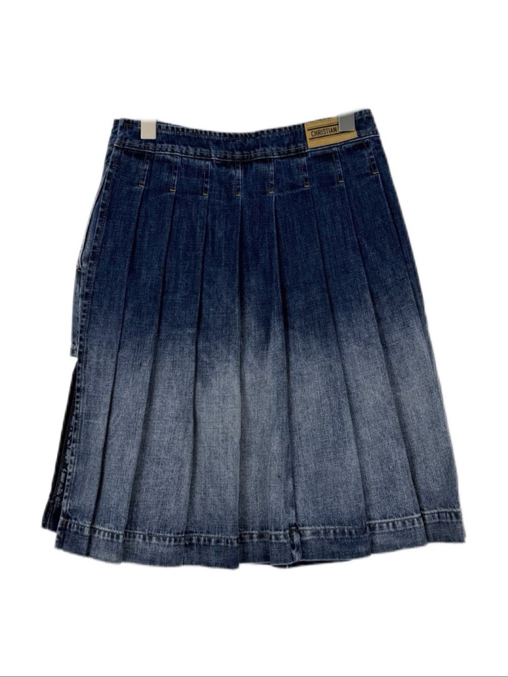 Dior Christian Dior Pleated Denim Skirt Size 34 Size 25" / US 0 / IT 36 - 2 Thumbnail