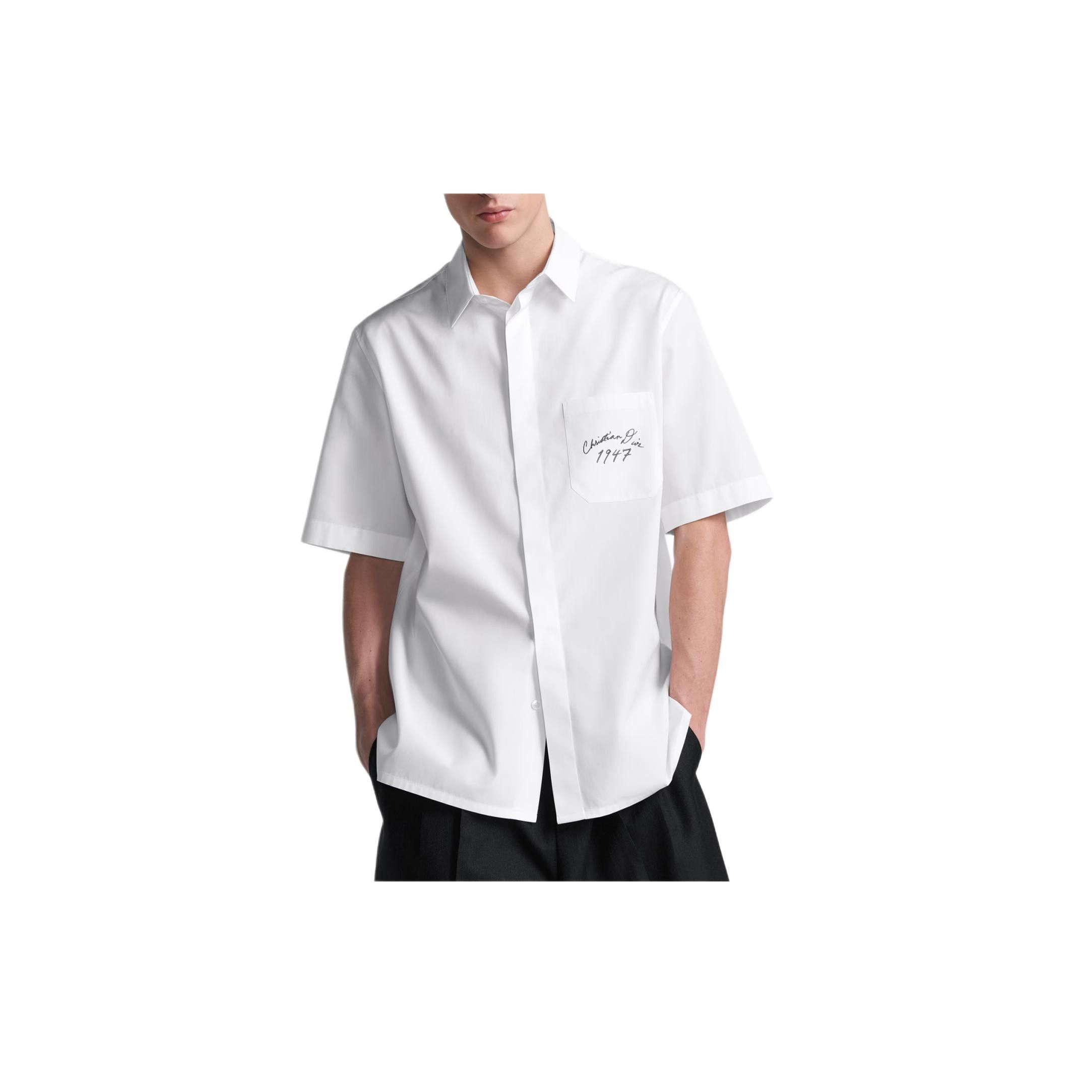 Dior Dior 1947 Embroidered Short Sleeve Shirt Size 39 Size US M / EU 48-50 / 2 - 7 Thumbnail