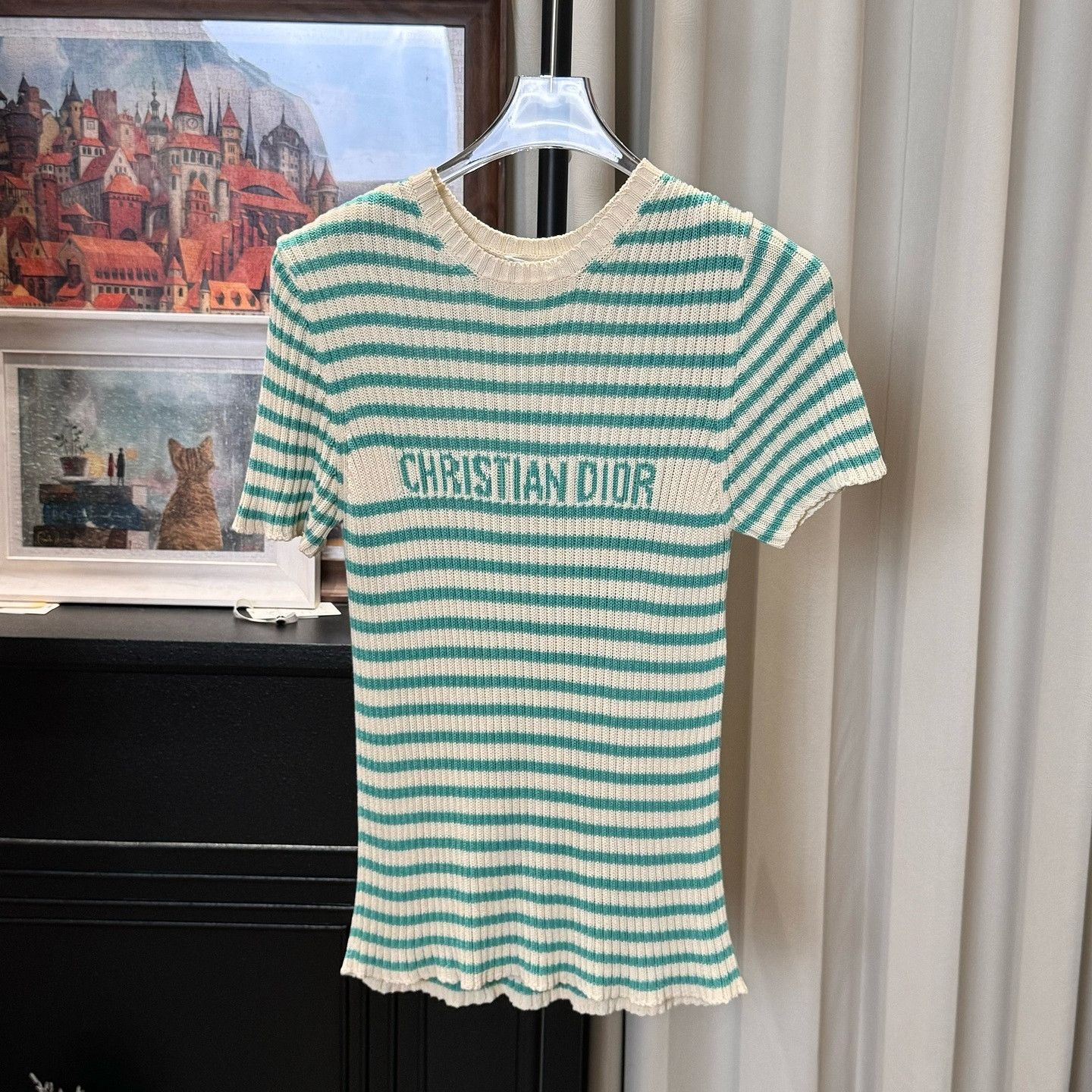 Dior Dior Striped Logo Short Sleeve Sweater Size 38 Size S / US 4 / IT 40 - 9 Thumbnail