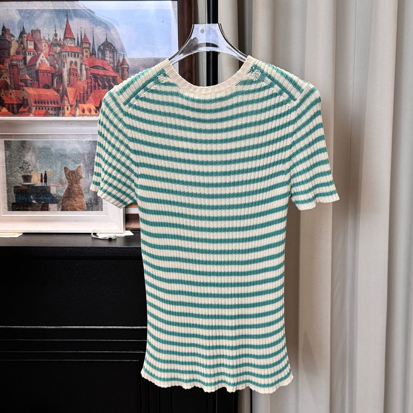 Dior Dior Striped Logo Short Sleeve Sweater Size 38 Size S / US 4 / IT 40 - 10 Thumbnail