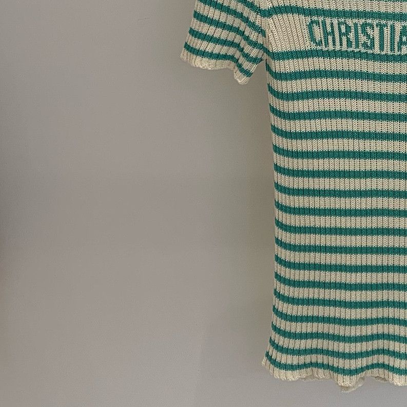 Dior Dior Striped Logo Short Sleeve Sweater Size 38 Size S / US 4 / IT 40 - 5 Thumbnail
