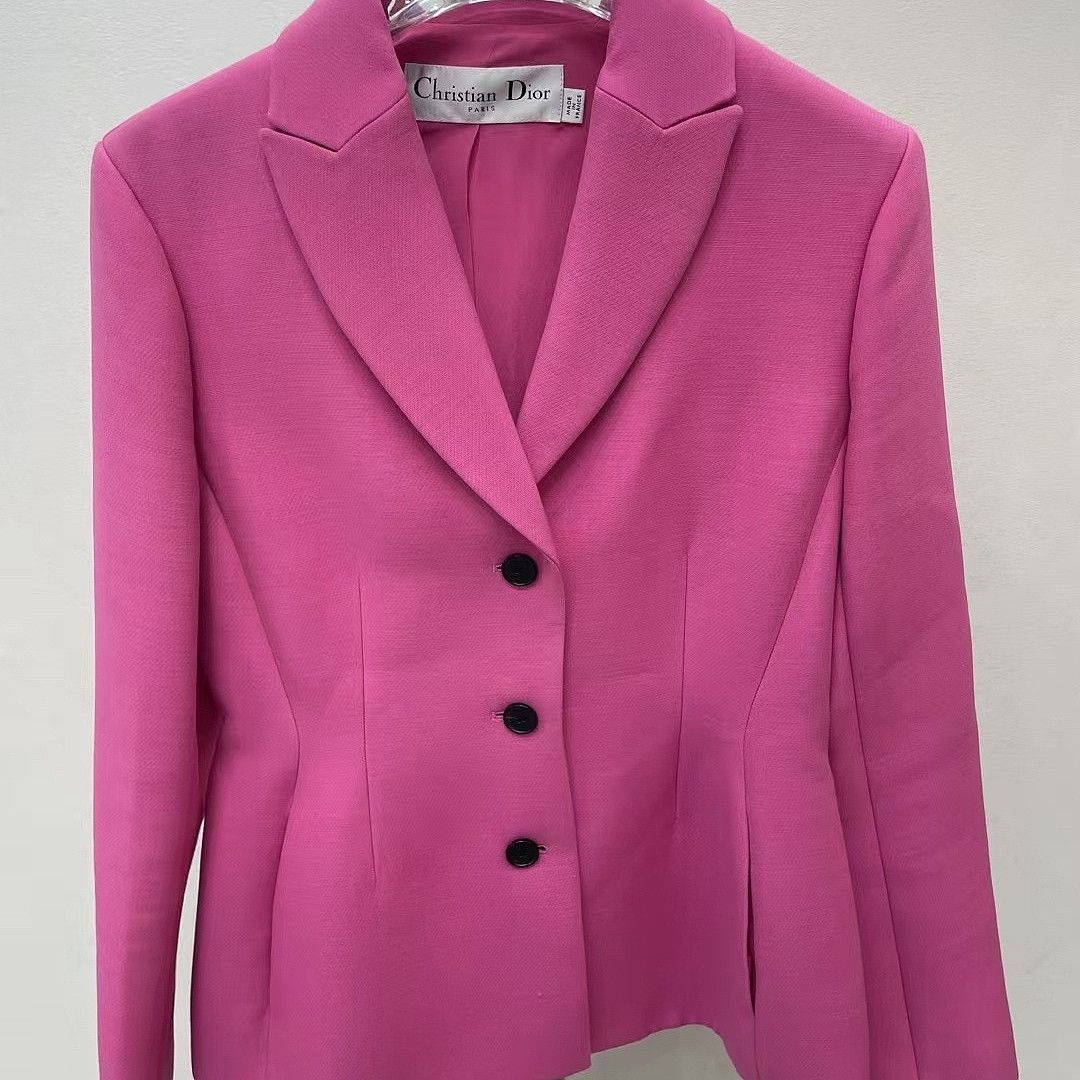 Dior Christian Dior Wool Silk Blazer Pink Size 36 Size XS / US 0-2 / IT 36-38 - 8 Thumbnail