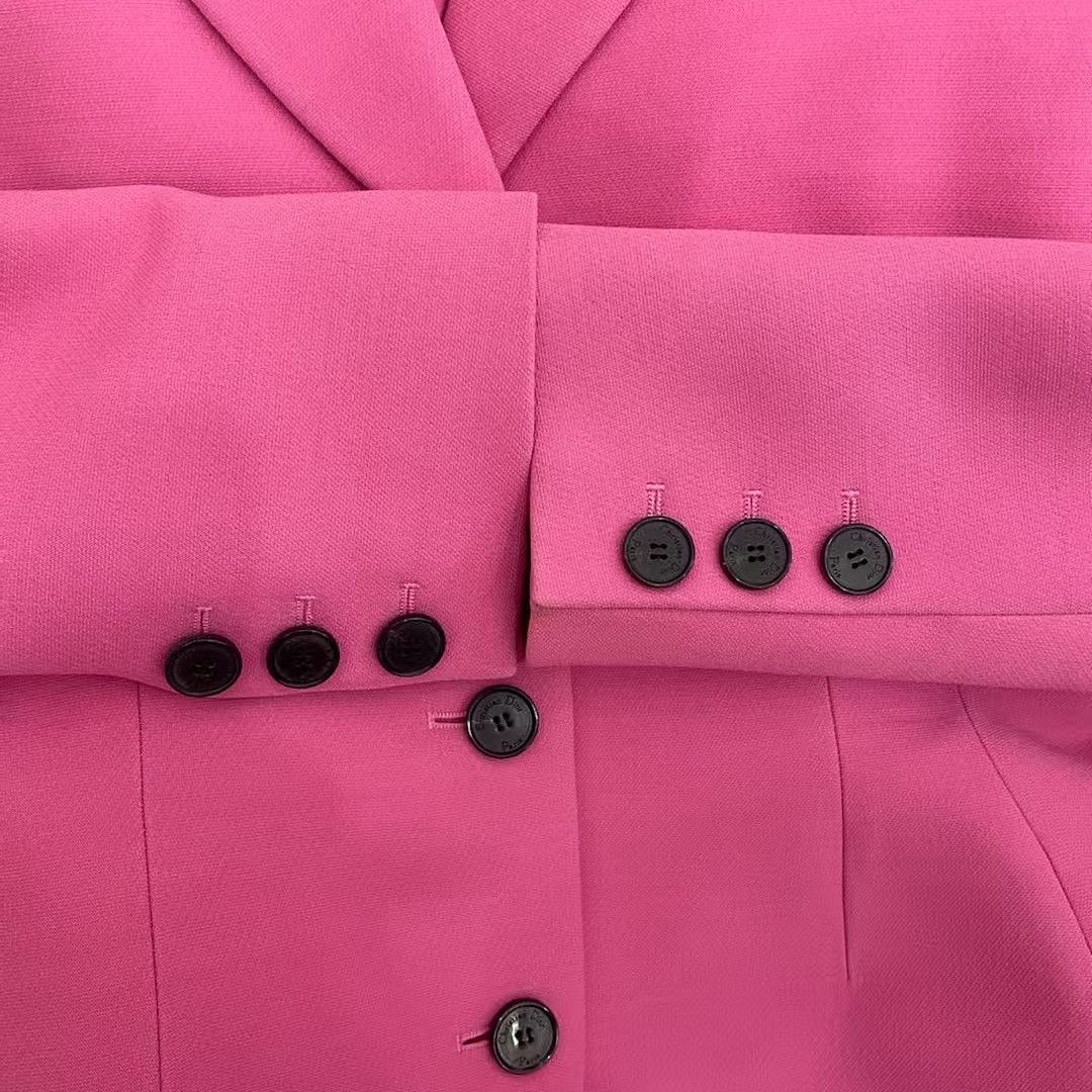 Dior Christian Dior Wool Silk Blazer Pink Size 36 Size XS / US 0-2 / IT 36-38 - 6 Thumbnail