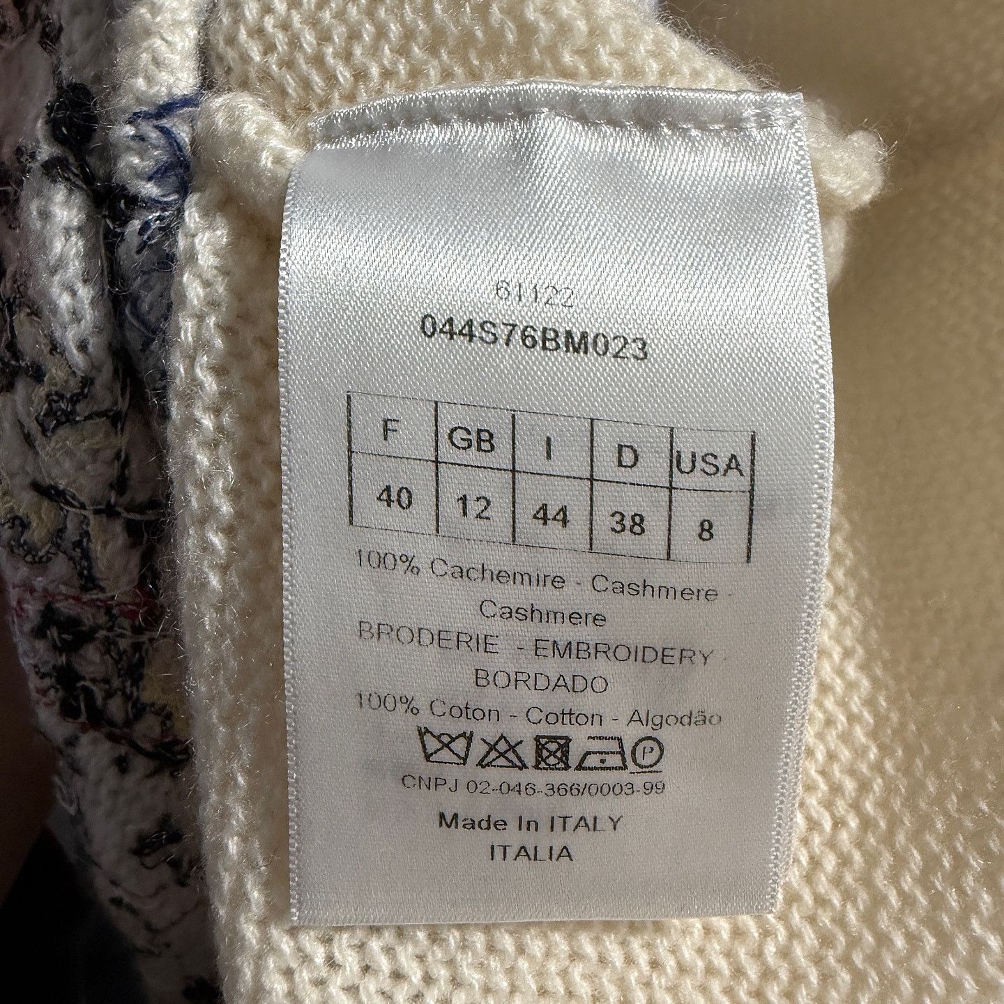 Dior Dior Cashmere Embroidered Sweater White Size FR 40 Size M / US 6-8 / IT 42-44 - 4 Thumbnail