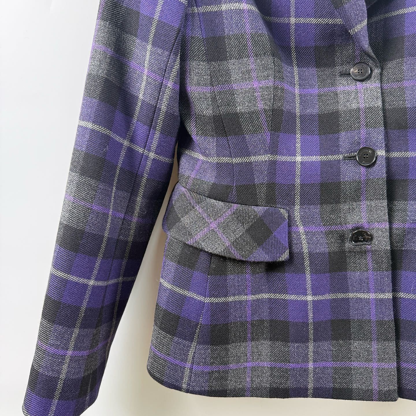 Dior Dior Purple Plaid Virgin Wool Blazer Size 38 Size S / US 4 / IT 40 - 6 Thumbnail