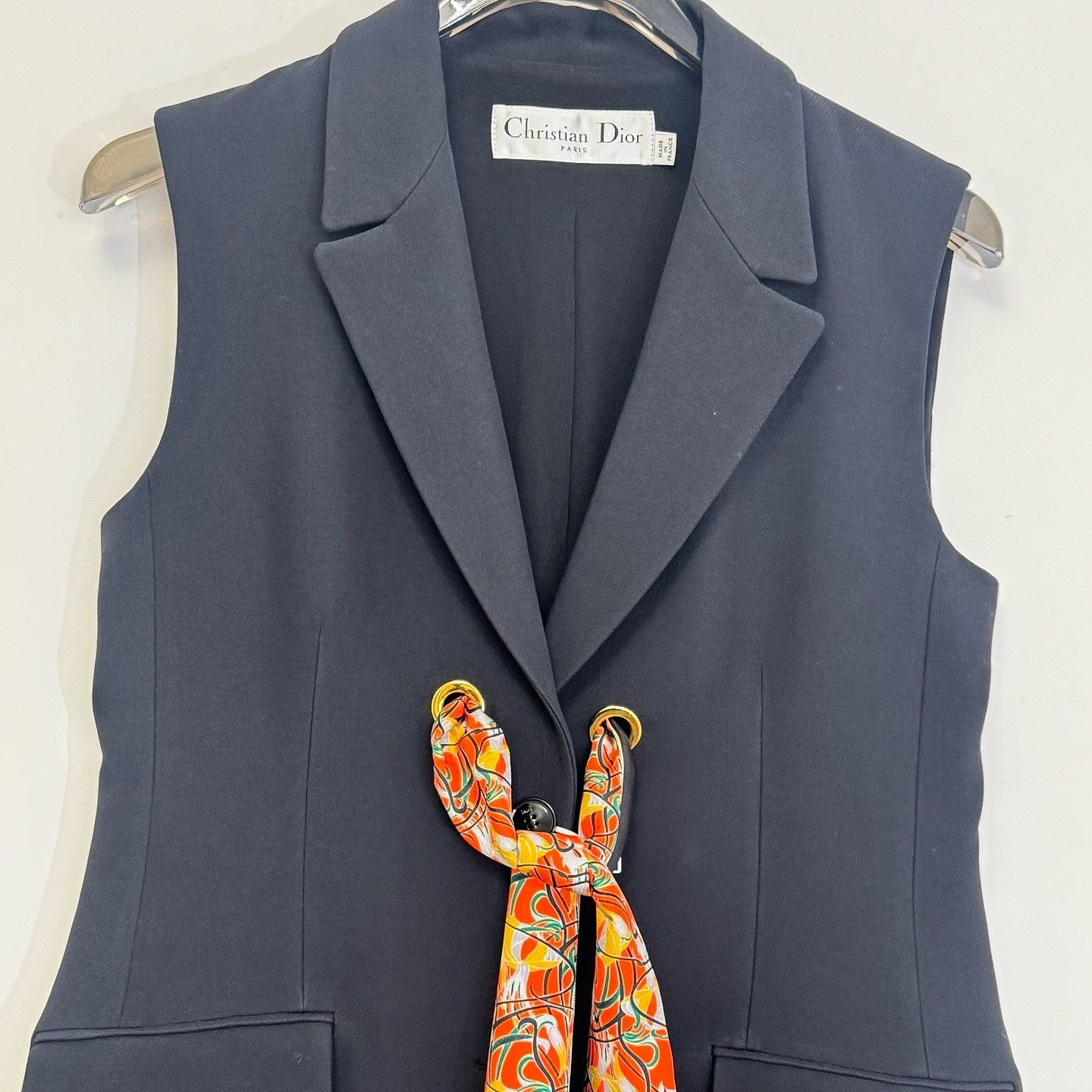Dior Dior Silk Scarf Accent Wool Vest Size 40 Size M / US 6-8 / IT 42-44 - 5 Thumbnail