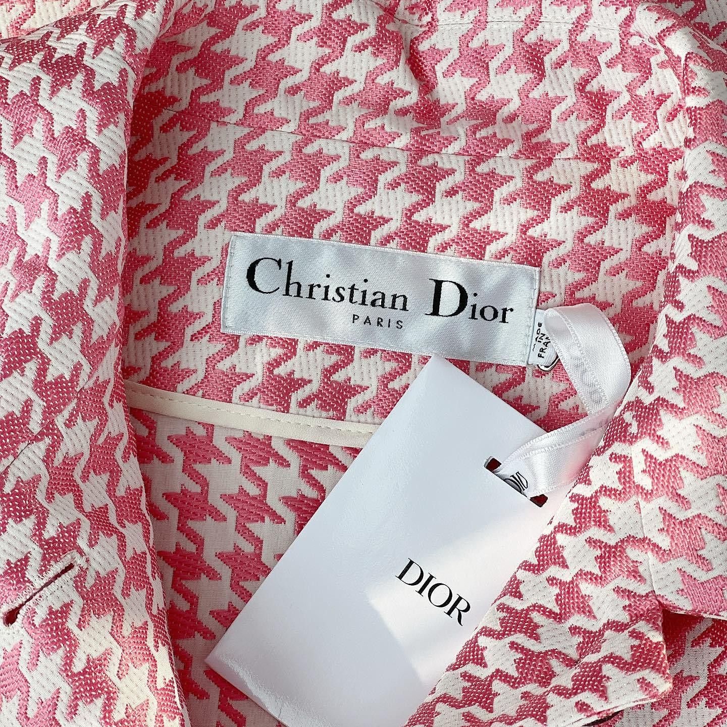 Dior Dior Pink Houndstooth Coat Size 40 Size M / US 6-8 / IT 42-44 - 8 Thumbnail